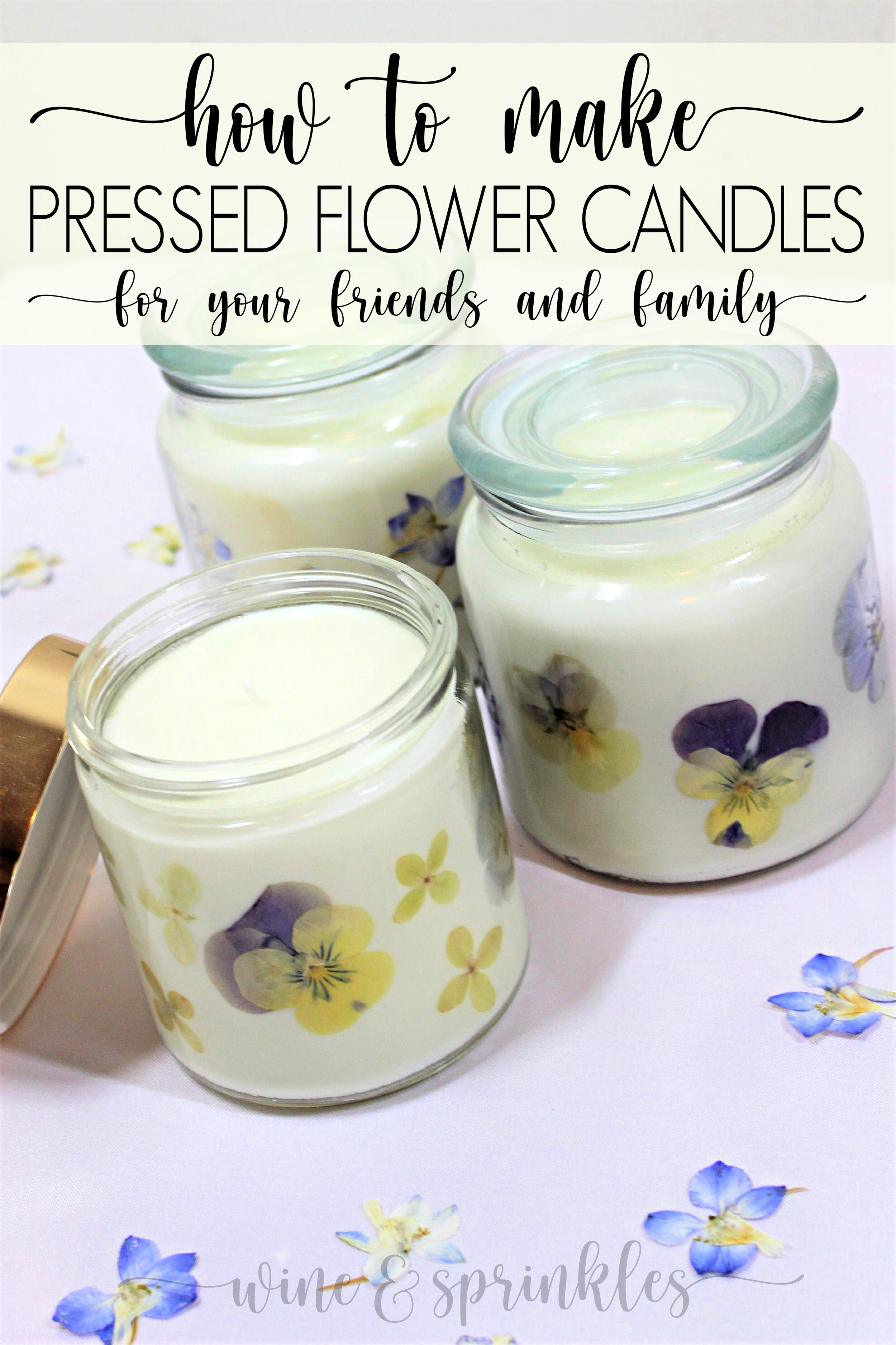 DIY Dried Pressed Flower Wall Soy Wax Scented Candles