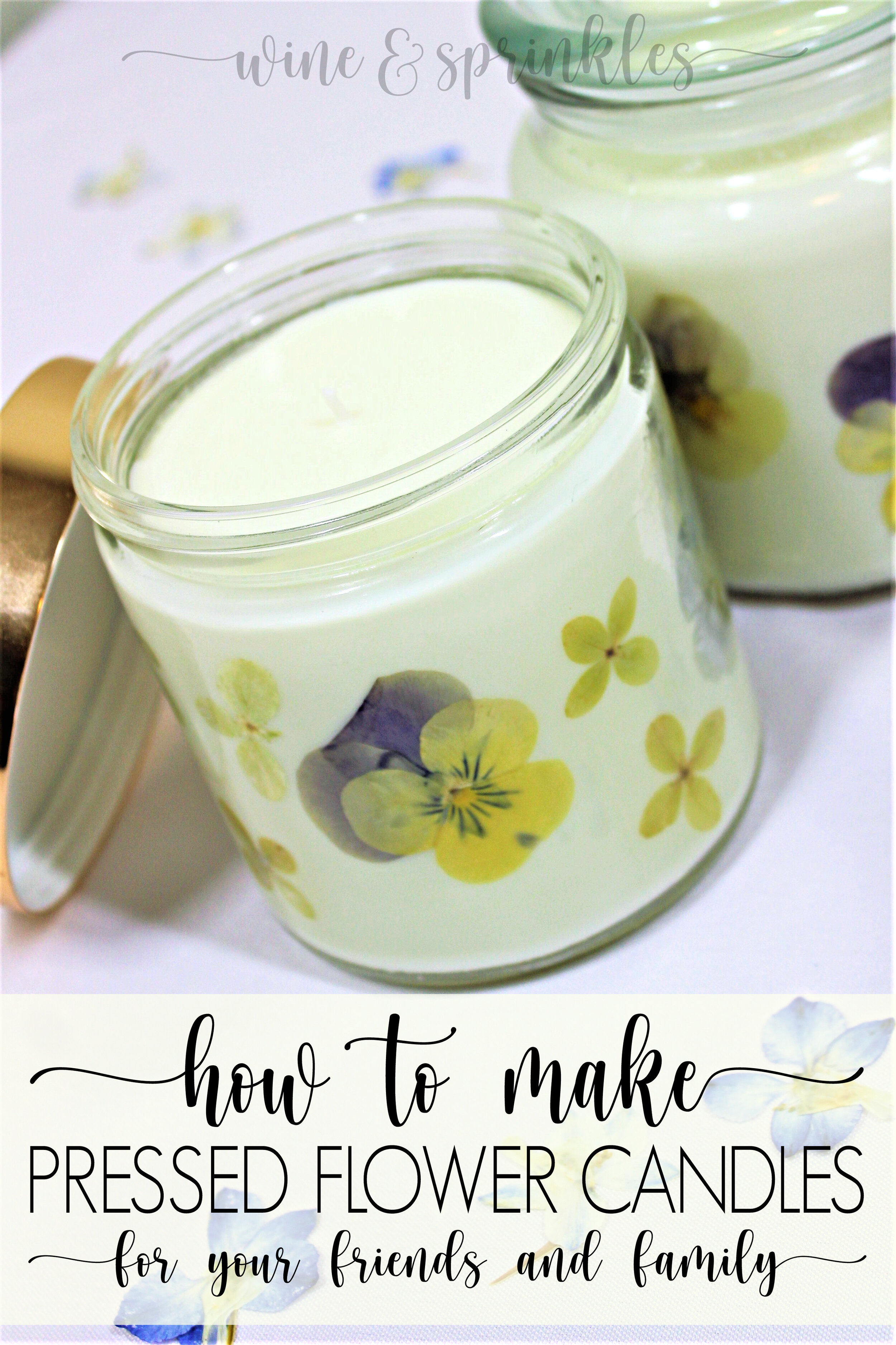 DIY Dried Pressed Flower Wall Soy Wax Scented Candles