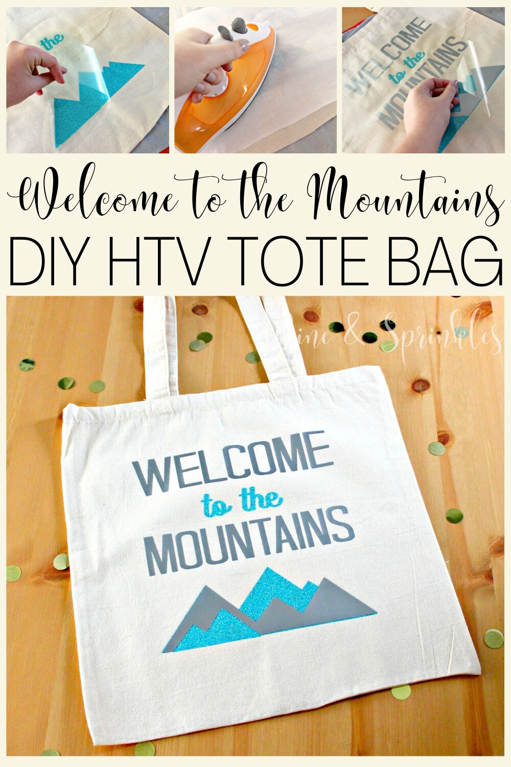 Welcome to the Mountains Wedding Welcome DIY HTV Tote Bags