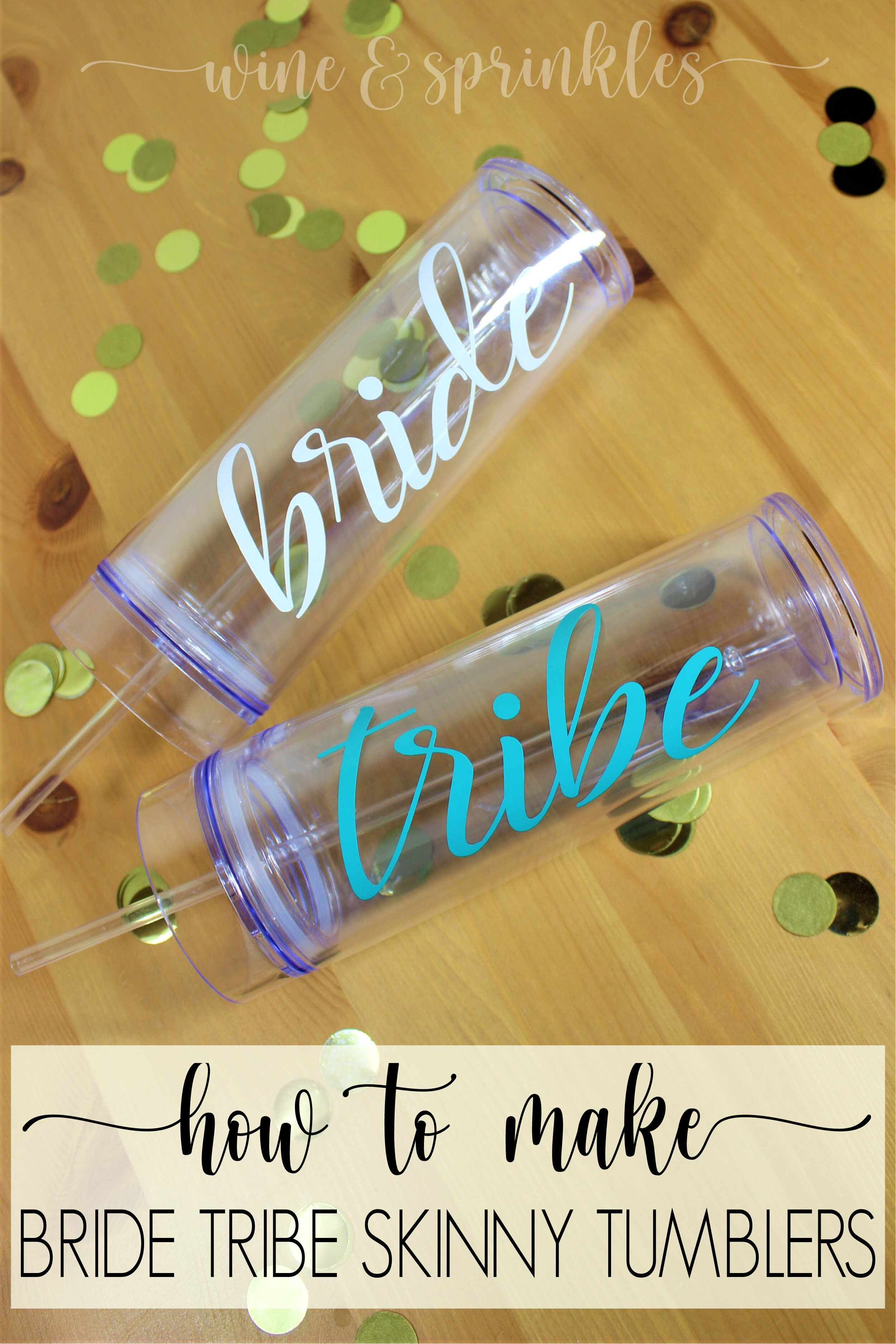 Bride and Tribe DIY Wedding Party Skinny Tumblers