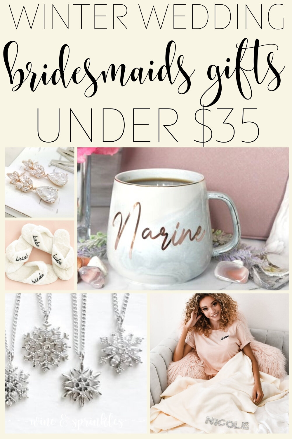 Unique Bridesmaids Gifts for a Winter Wedding Under $35