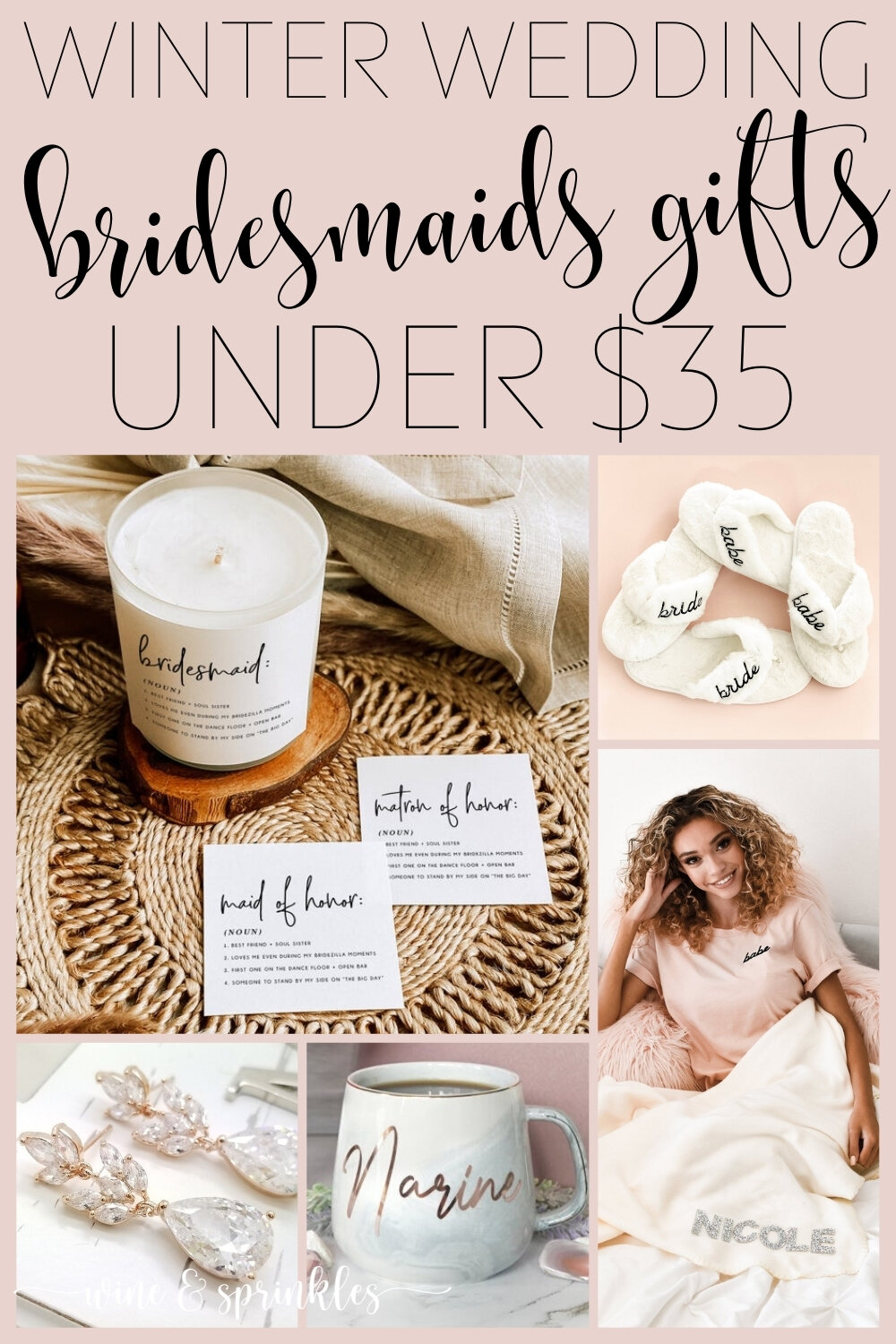 Unique Bridesmaids Gifts for a Winter Wedding Under $35