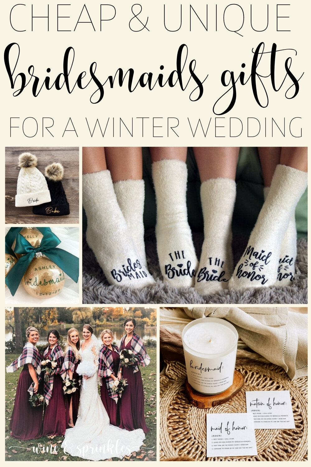 Unique Bridesmaids Gifts for a Winter Wedding Under $35