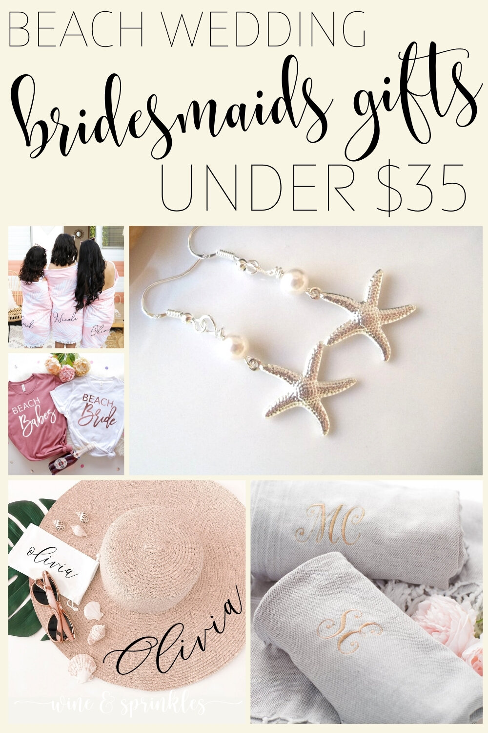 Unique Bridesmaids Gifts for a Beach Wedding Under $35