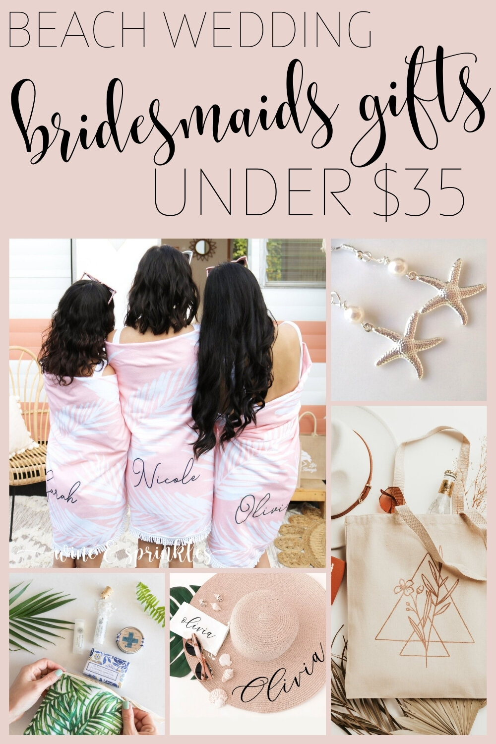 Unique Bridesmaids Gifts for a Beach Wedding Under $35