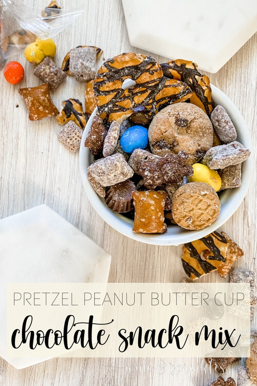 Chocolate Peanut Butter Pretzels Snack Mix - Sunday Supper Movement