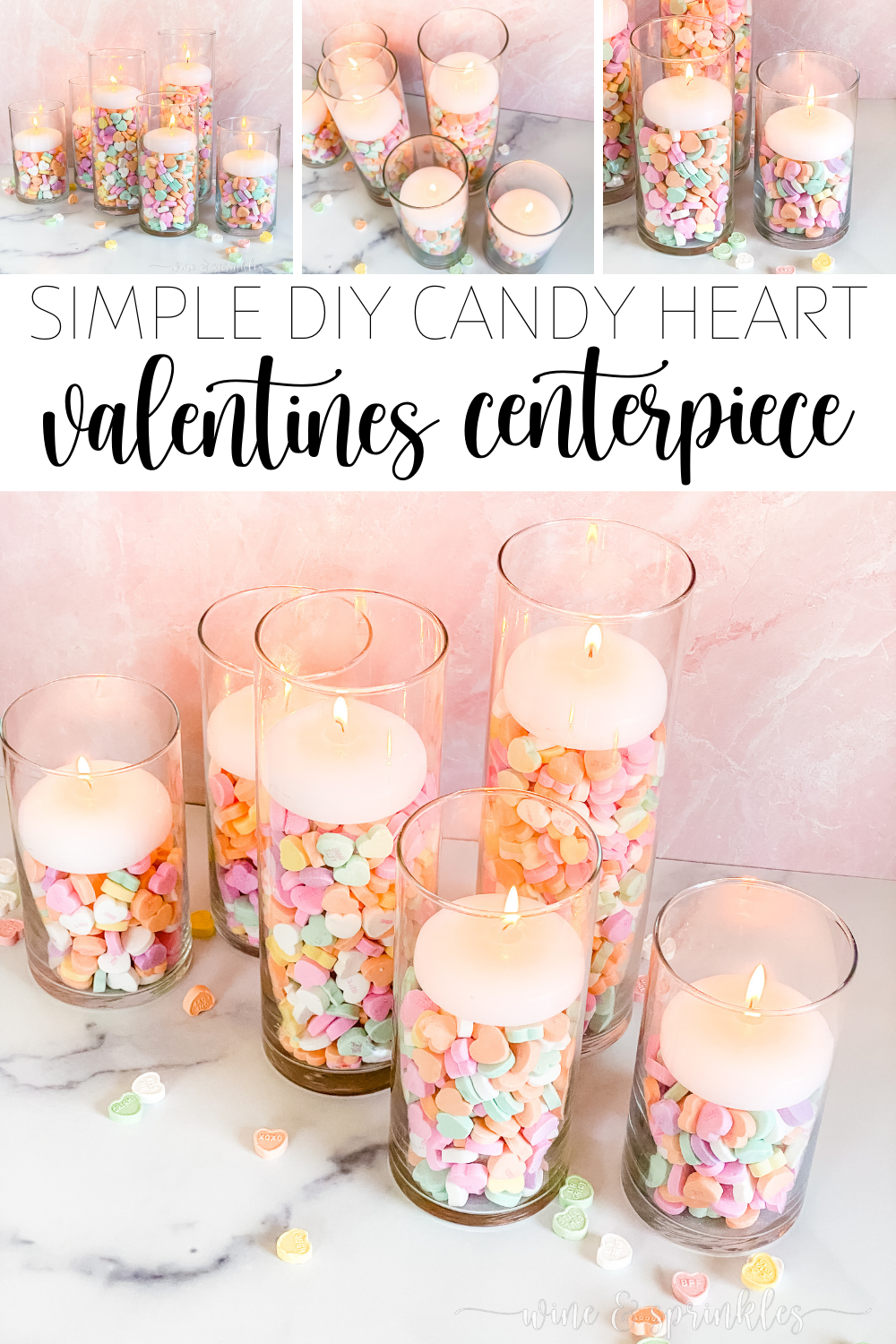 Make Valentine Table Decorations From Tea Candles & Colored Card