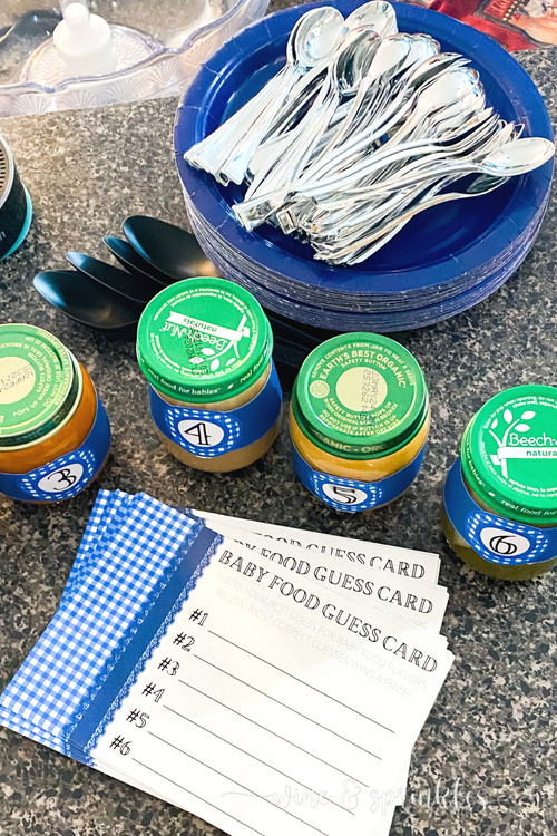 DIY Guess the Baby Food Shower Game Wine Sprinkles