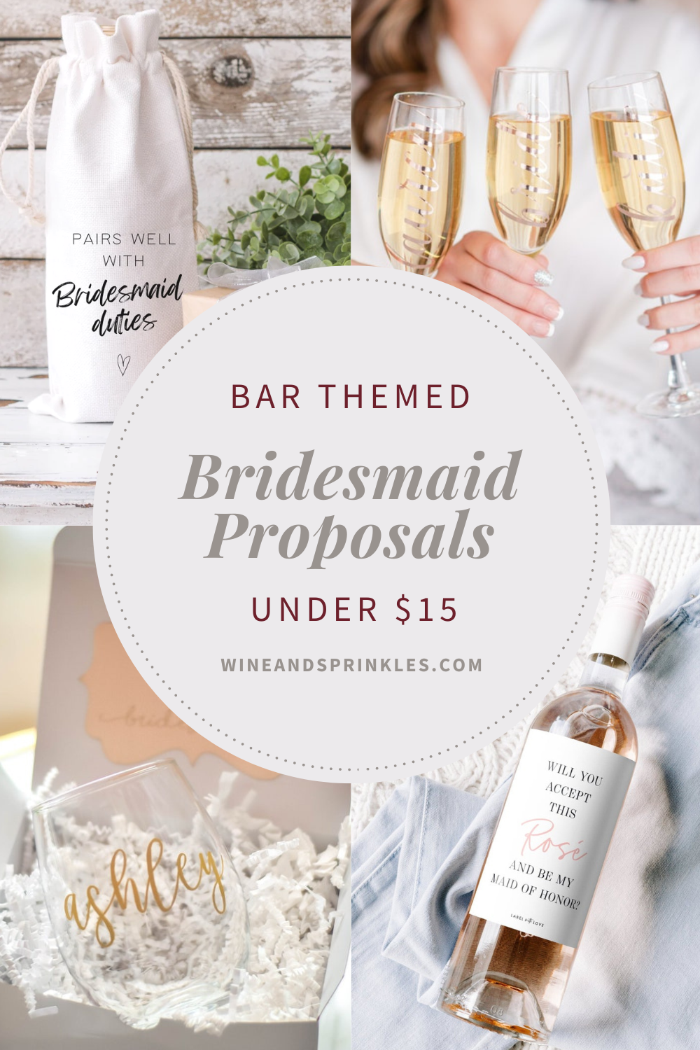 Wine, Champagne & Bar Themed Bridesmaids Proposals Under $15 — Wine &  Sprinkles