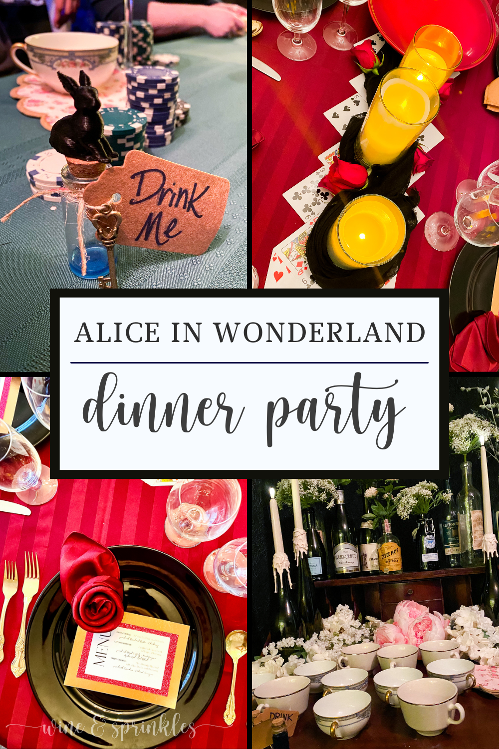 Alice in Wonderland party decor food table