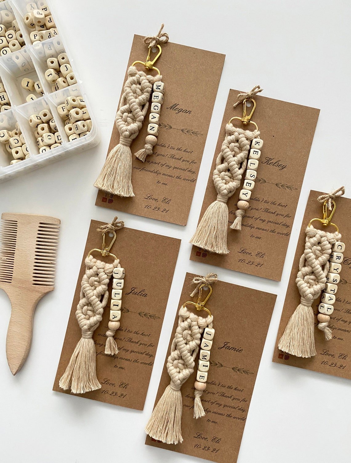 Bridal Lovely Macrame Keychain - Bridesmaid Proposal Gift