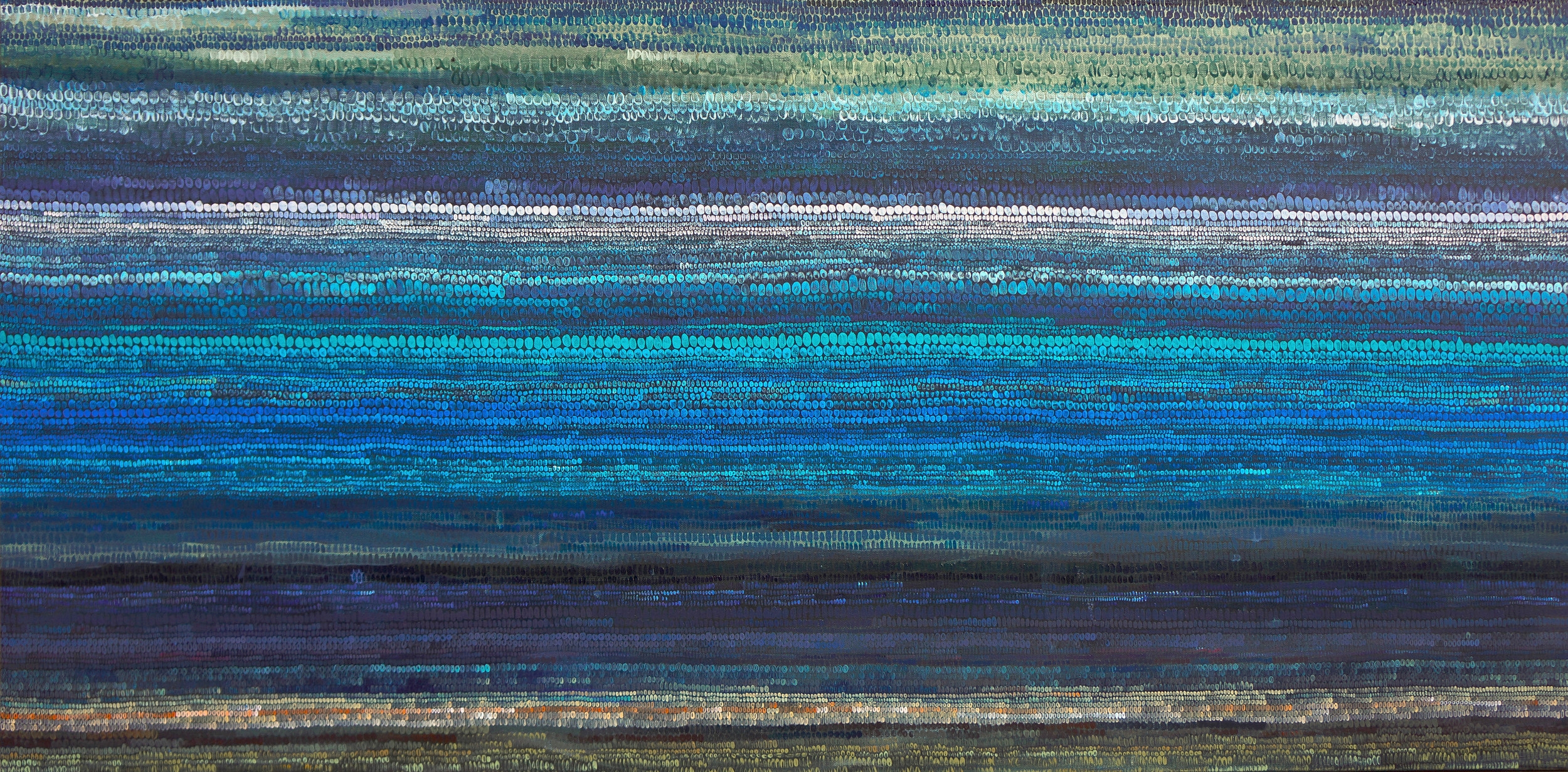 Tide Prayer, 2015, acrylic on canvas, 30 x 60 in