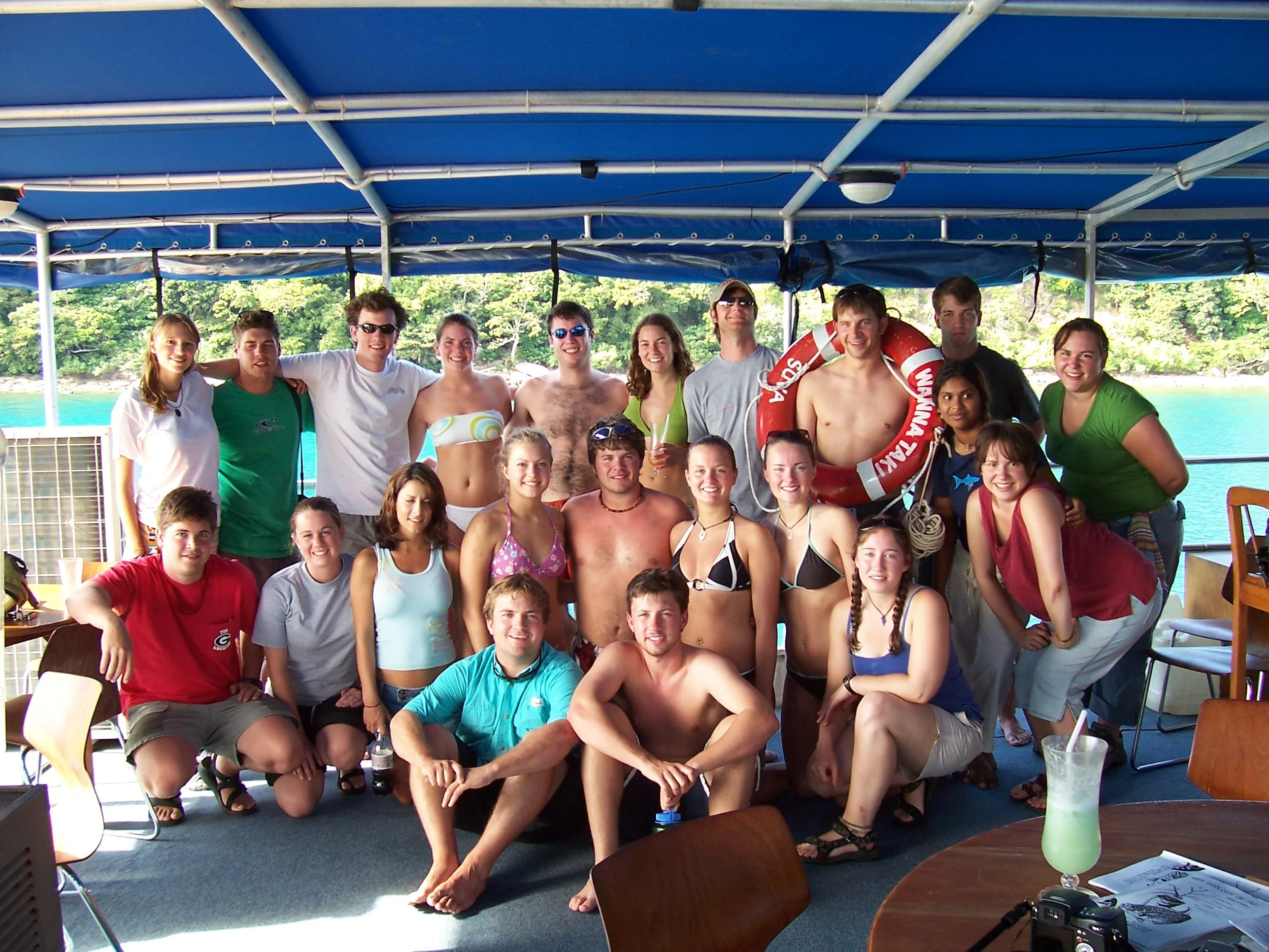 Study Abroad Group on the Pontoon Boat