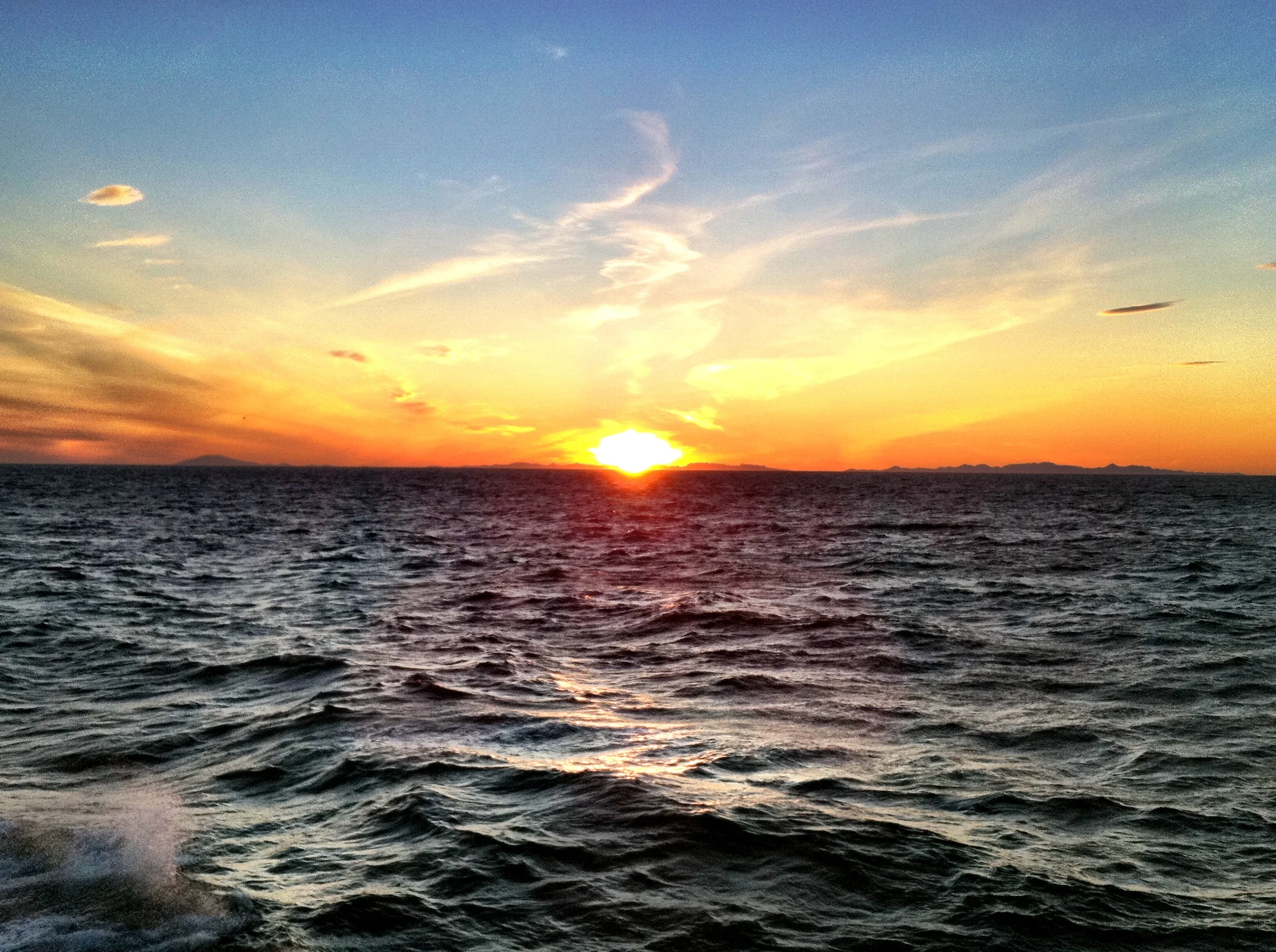  Midnight sunset / sunrise. &nbsp;It doesn't get dark in the summer months, so this is your view throughout the night. &nbsp;A little strange for your internal clock and sleeping habits, but that's why the pharmacy gods created Ambien.  On a final no