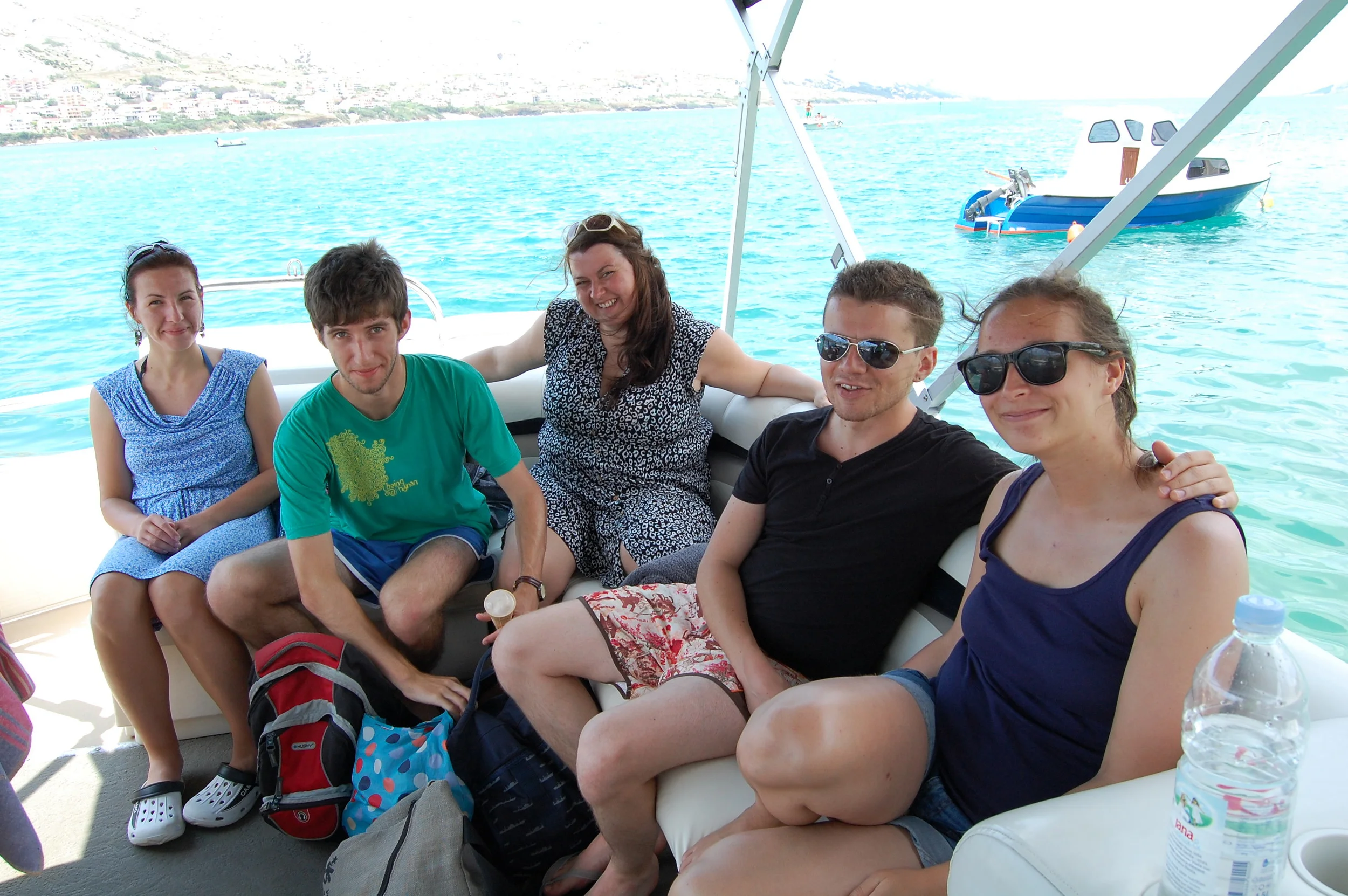  We rented a boat from one of the port towns one afternoon. &nbsp;Our captain took us all over various islands for snorkeling, cliff diving, and sunbathing. &nbsp; 