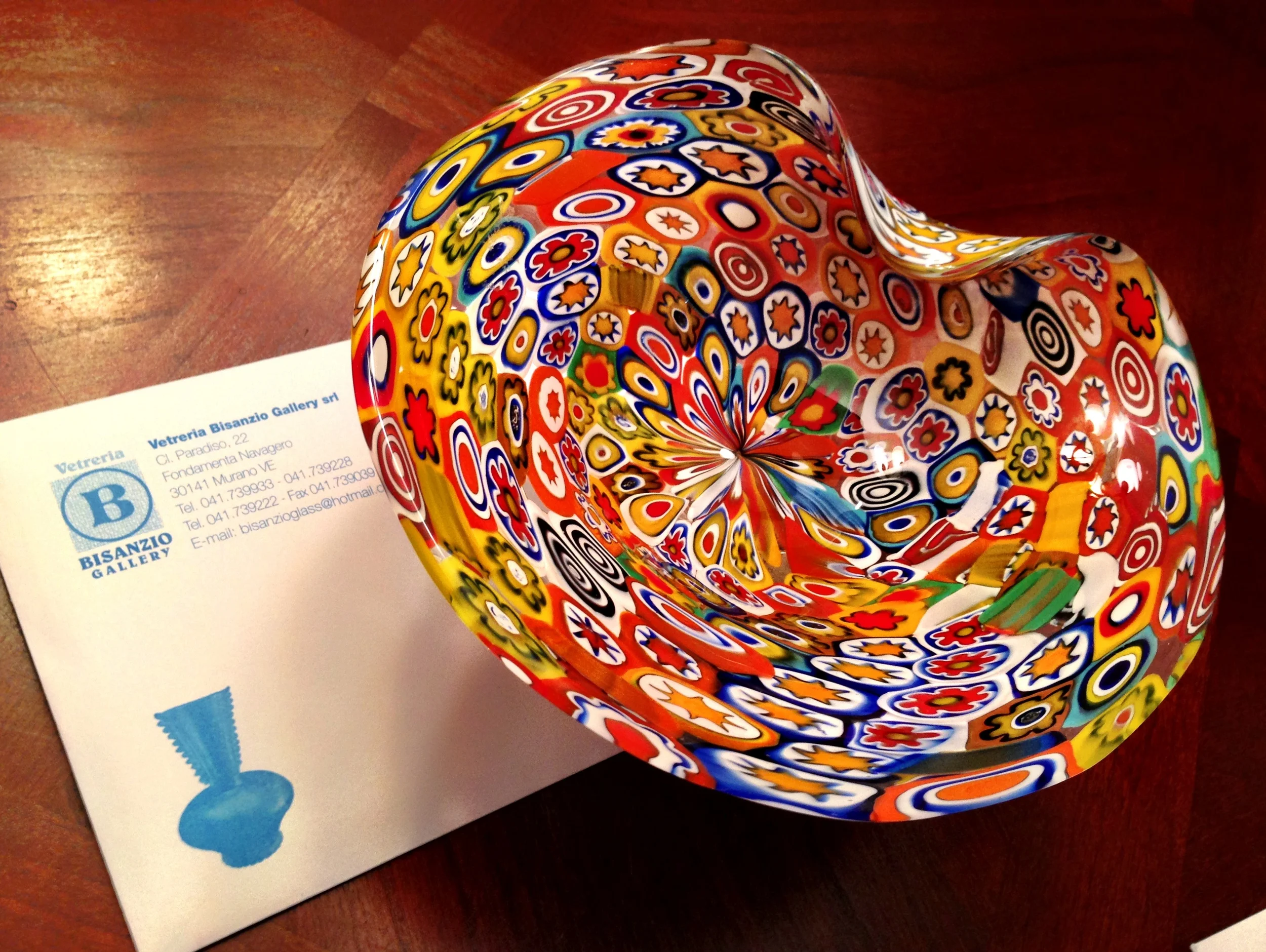  I must've been high on life when I was there because&nbsp;I decided to buy a bowl&nbsp;I saw the glass master make. &nbsp;It's flaked in 24K gold on the base and has an authentication letter as one-of-a-kind. &nbsp;I way, WAY&nbsp;overpaid for this 