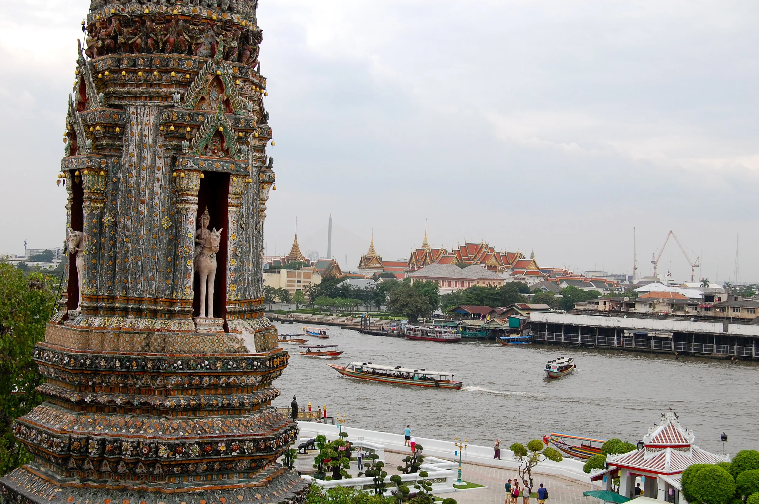  Across the Chao Phraya River is the  Wat Arun , or the "Temple of Dawn,"&nbsp;which has a great view of the Grand Palace. &nbsp; 