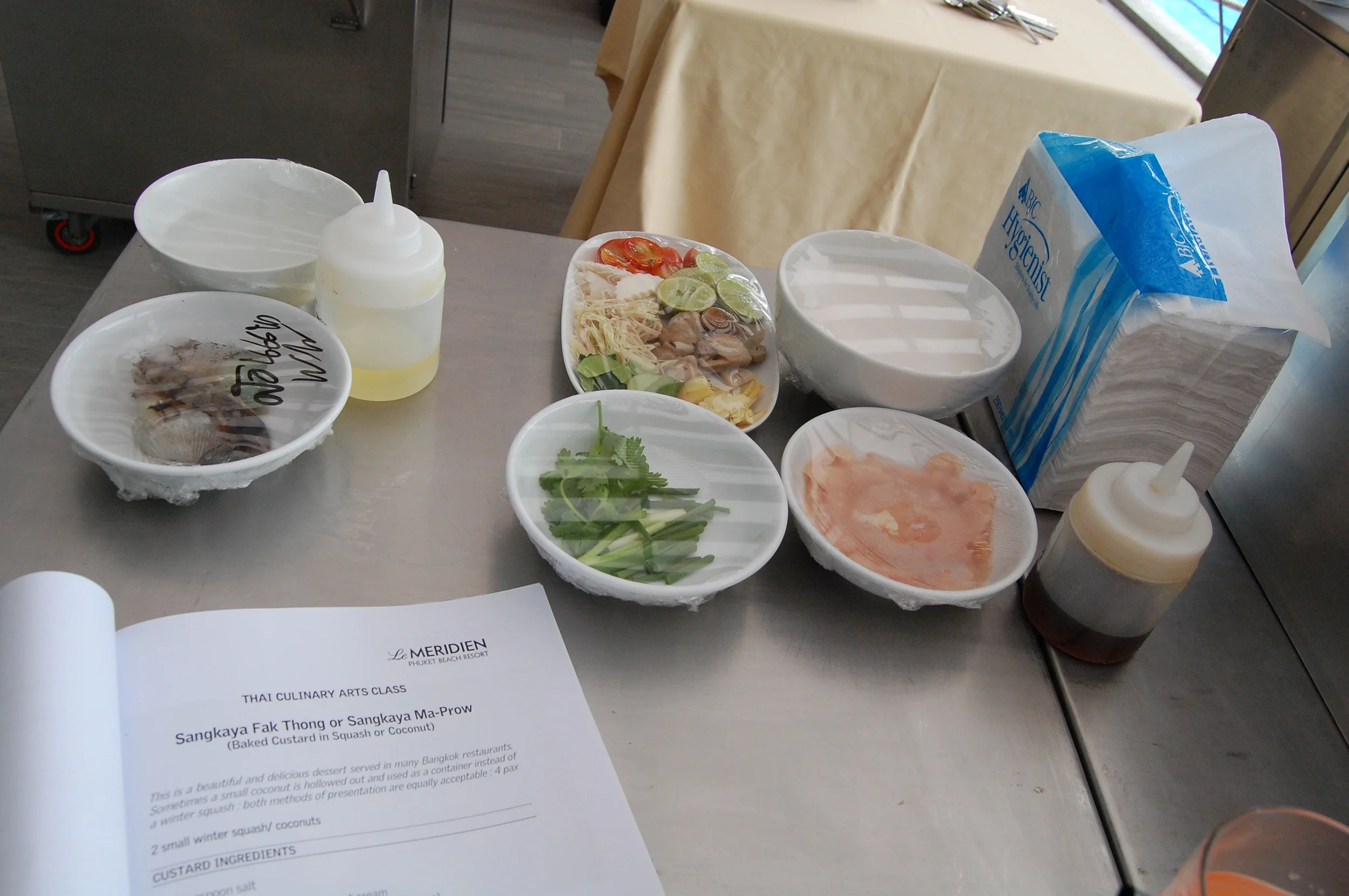  While in Phuket, we stayed at the  Le Meridien . &nbsp;This place was killer because it had a private beach, and you could get away from the nonsense. &nbsp;Plus, they offered cooking classes. &nbsp;With Thai being my favorite cuisine of all time, I