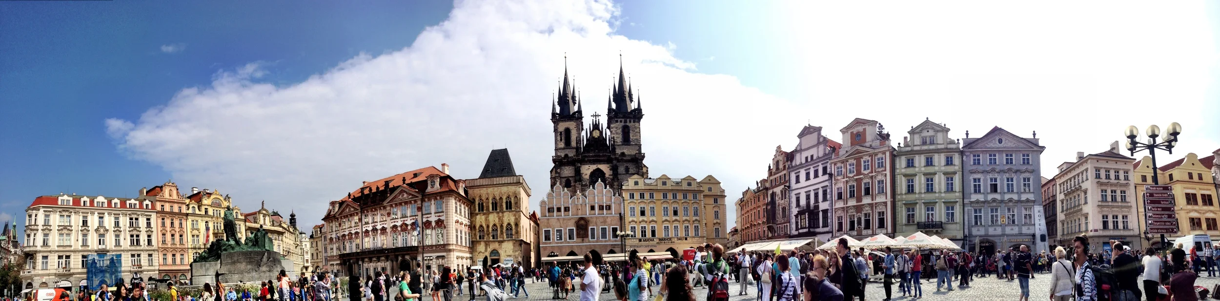   Old Town Square  is one of the main attractions in Prague. &nbsp;There are four centuries of architecture in one place. &nbsp;It's one of the few places in the world with such a rich architectural history because it was preserved during WWII. &nbsp