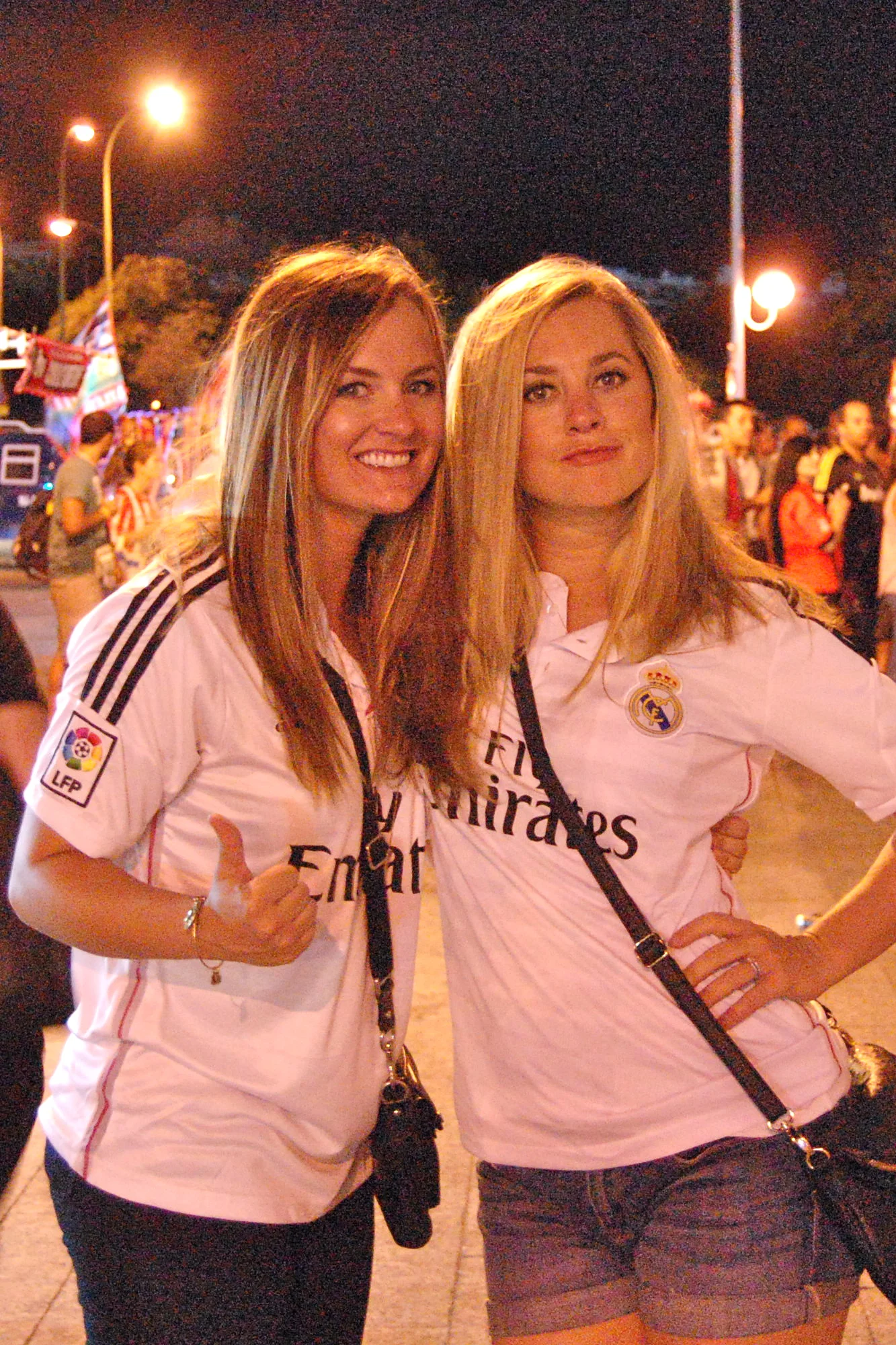  Fortunately, while we were in Madrid, there was a futbol game going on. &nbsp;Unfortunately, my sister and I chose to wear Ronaldo jerseys to the game because he's the only player we knew, and he's smokin' hot. &nbsp;  Do NOT wear a Real Madrid jers