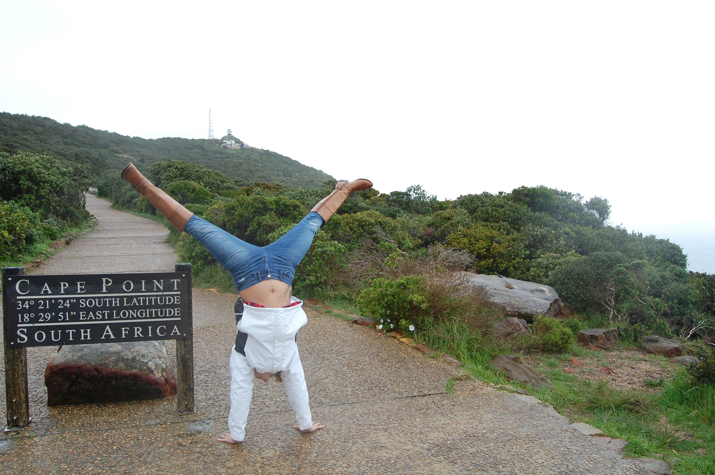  Inside the same park is  Cape Point , which is a Natural World Heritage Site. &nbsp;You can hike up to the lighthouse or take a train. &nbsp;It was cloudy while we were there, so we decided to skip the lighthouse and eat lunch instead at  Two Oceans