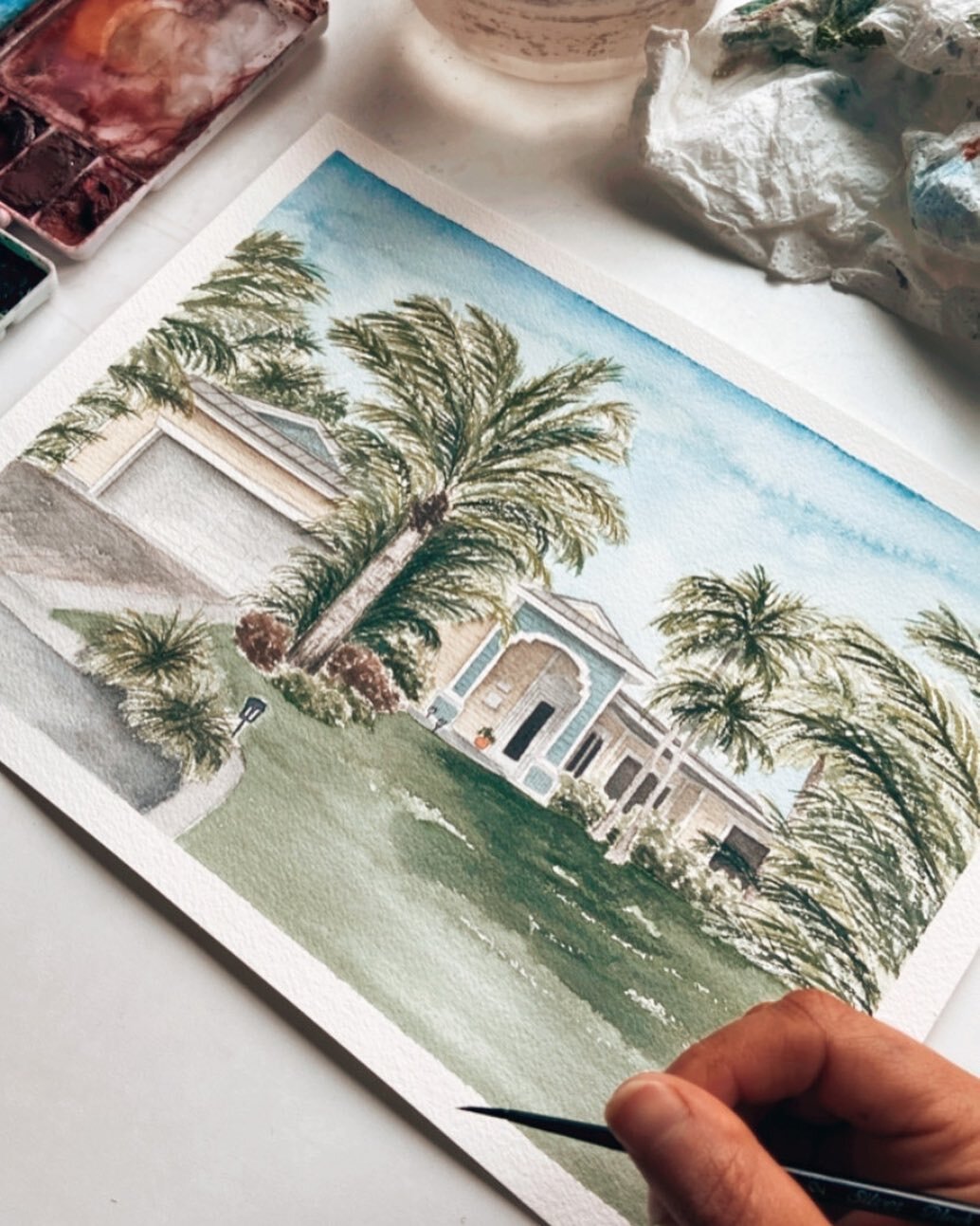 still have so many projects from the holiday season to share, but this house portrait was easily one of my favorites 🤍⁠
⁠
#watercolorhouseportrait #watercolorartist #customwatercolor #customwatercolorportrait #watercolor #theartofslowliving #artistm