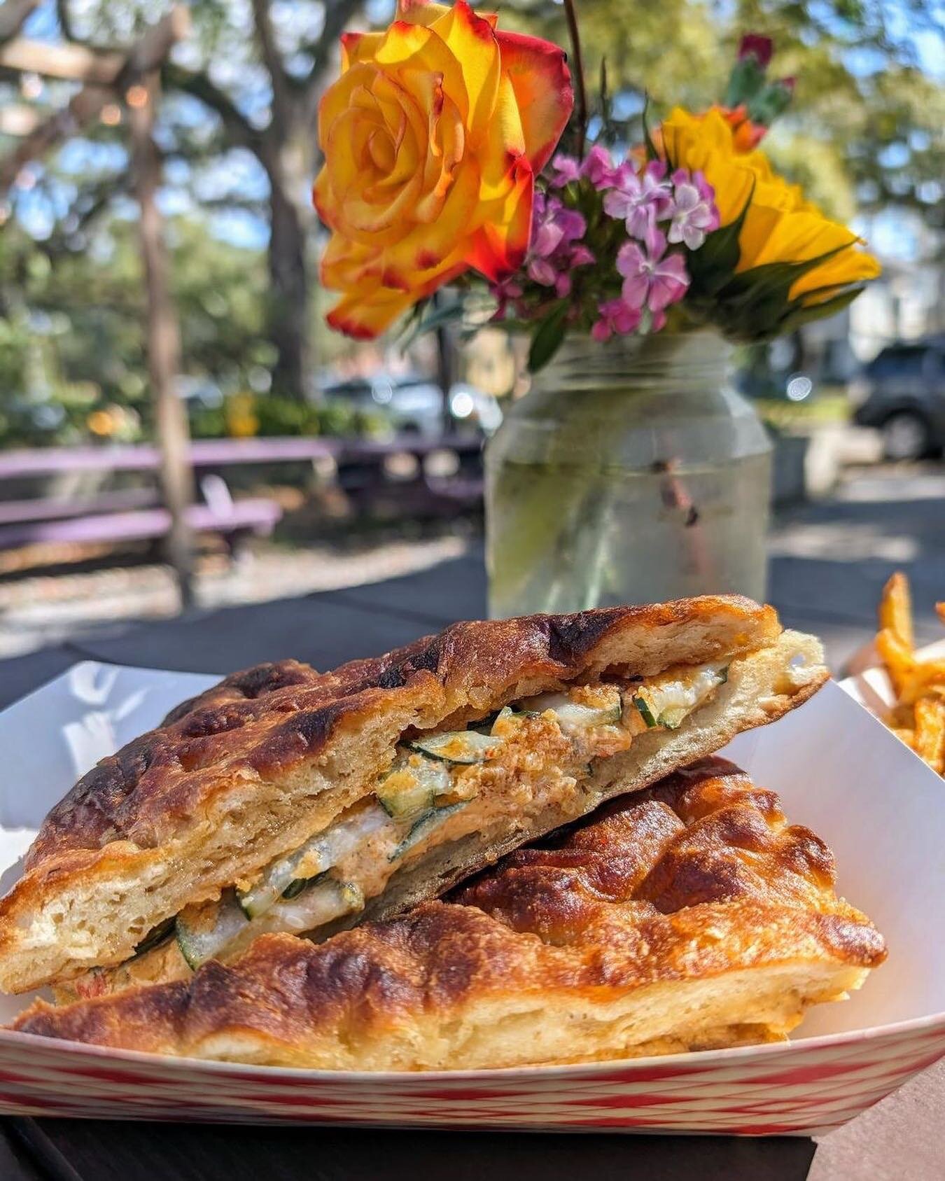 Vibes? ✅
Delicious food? ✅
Come see what we&rsquo;re all about ⬇️

Repost @nolafoodpron: &ldquo;A bright sun-shiny day in New Orleans calls for bright flowers and lunch @bourreenola! Try their house made pimento cheese sandwich with bread and butter 