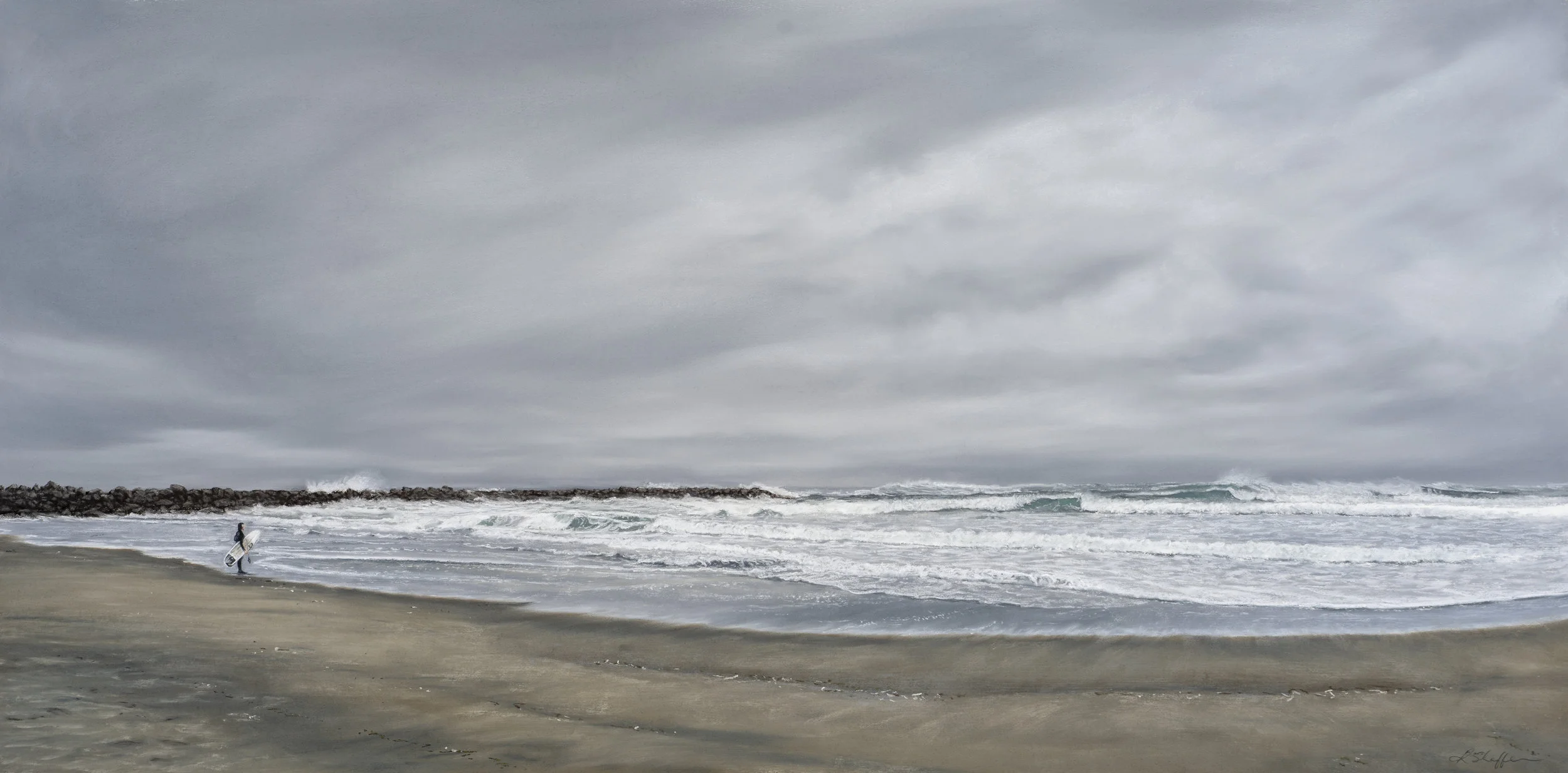 Just Show Up, 20x40", pastel on paper, 2018