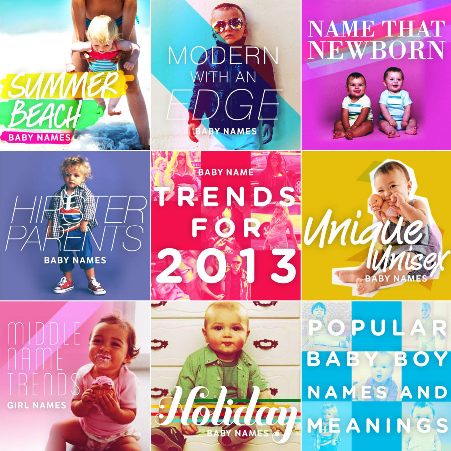 ↑ Branding and designs for baby names section