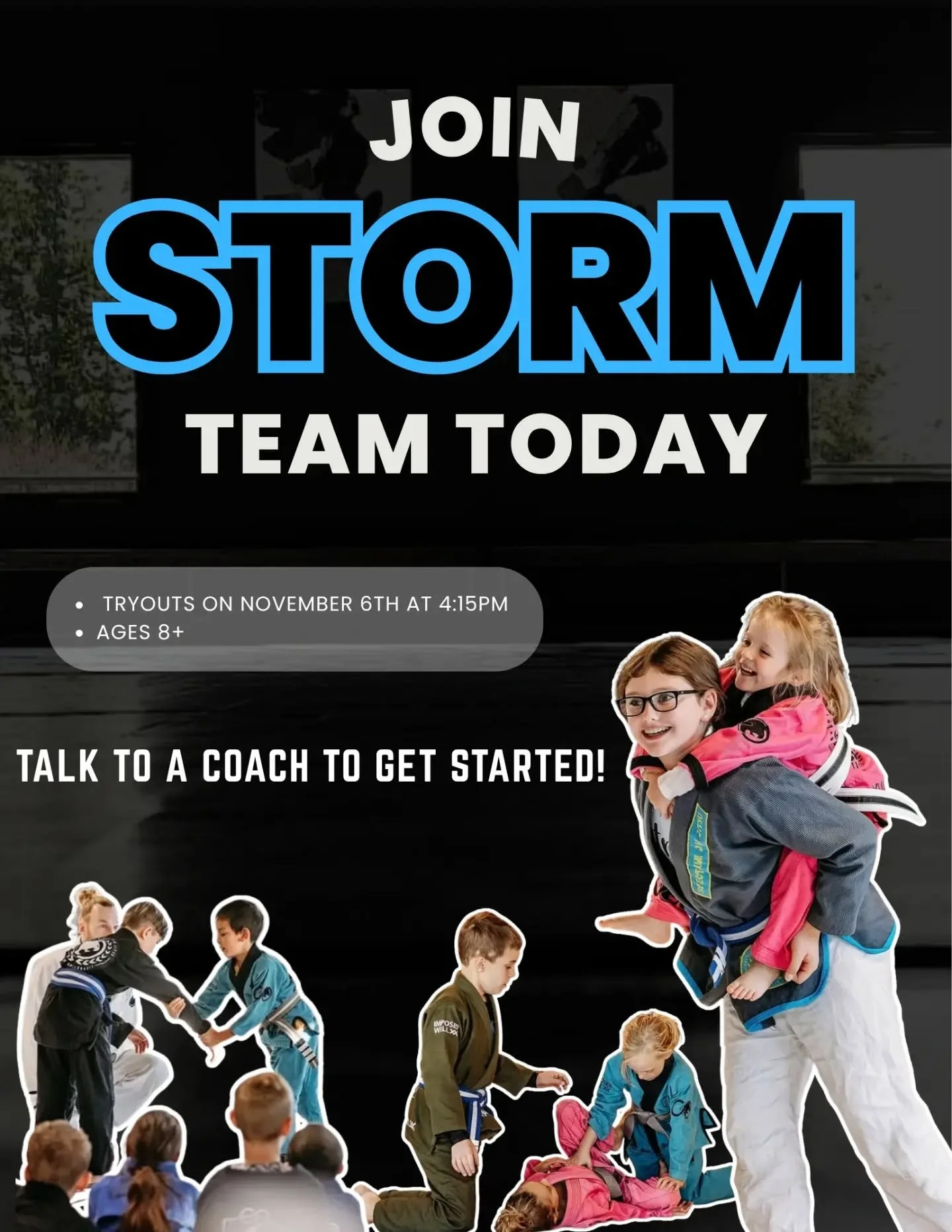 STORM TEAM TRYOUTS // NOVEMBER 6TH

We&rsquo;re looking for students who are ready to challenge themselves, represent Spectrum Jiu Jitsu, and set the example for others both on and off the mats.

Being part of the STORM means showing discipline, coac