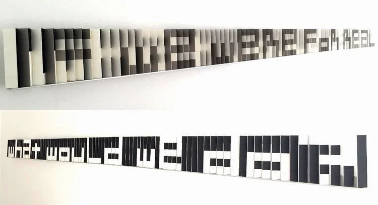 "If We Were For Real " - 2016 - 5" x 96" x 1" - Archival Board, Linen, Aluminum. Edition of 3