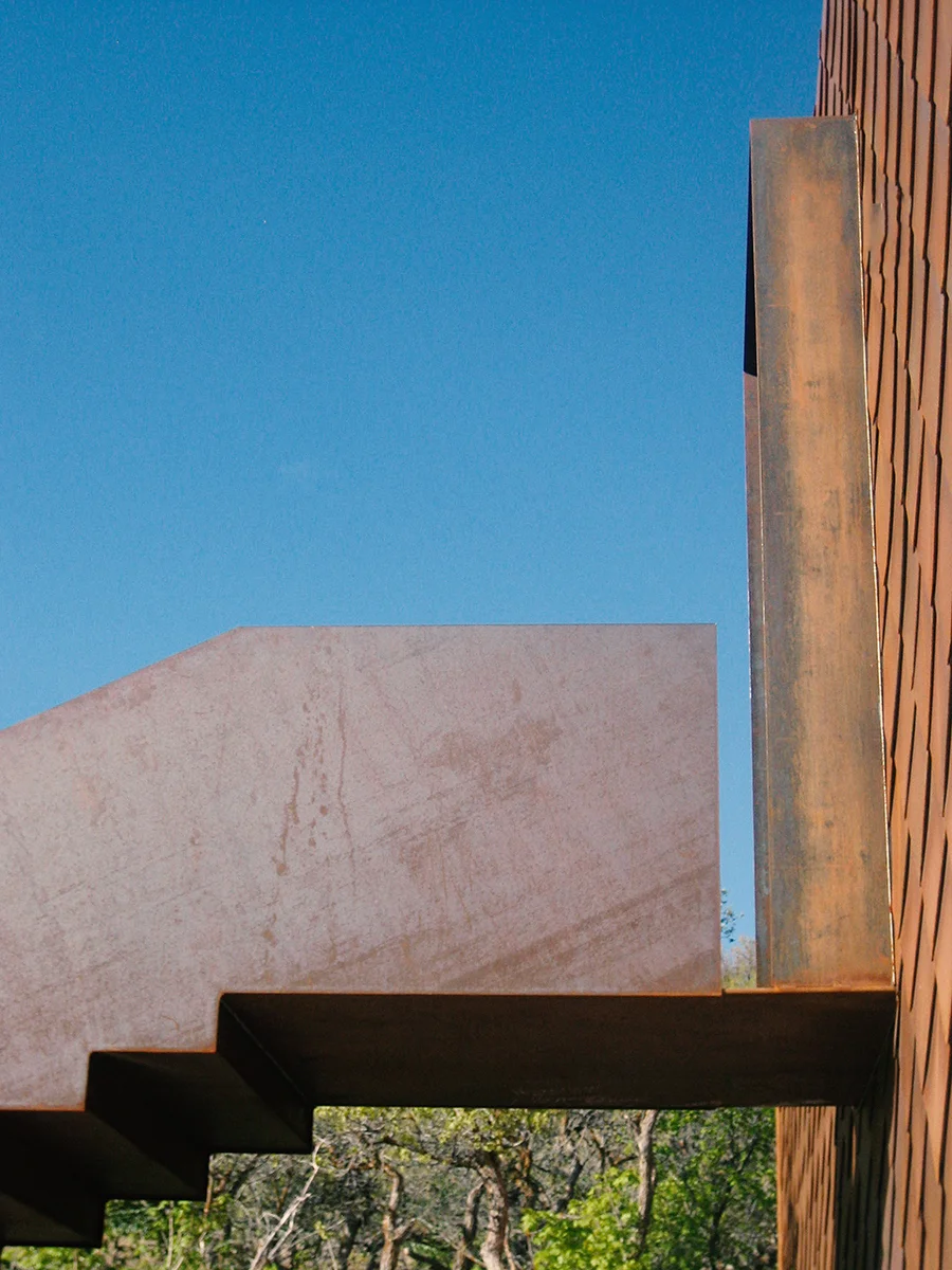 Emigration Canyon Residence Steel Stair entry detail