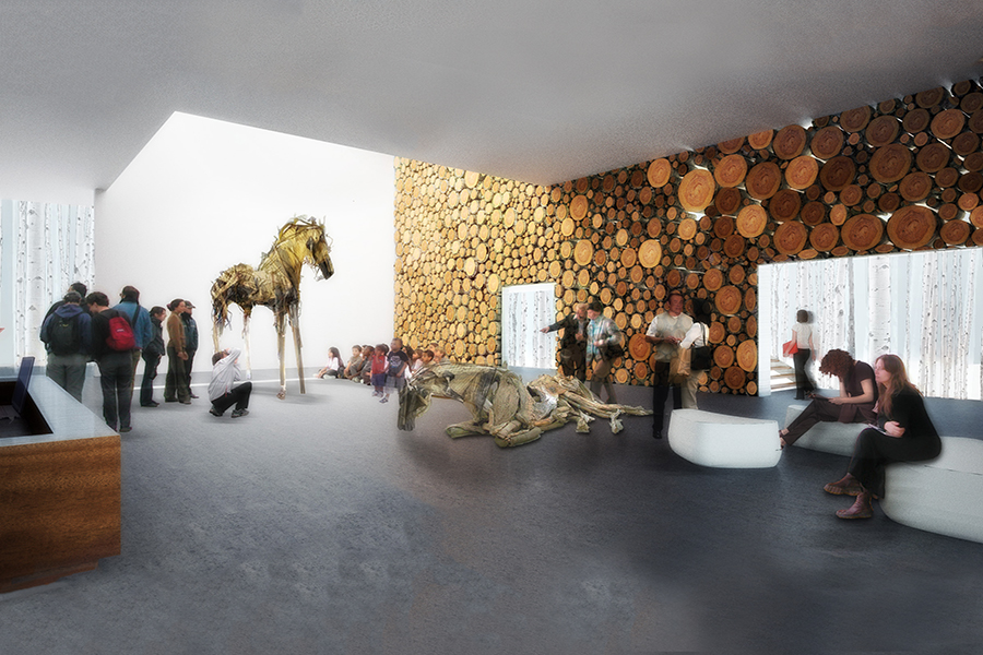 Kimball Art Center Interior Greeting Space Rendering