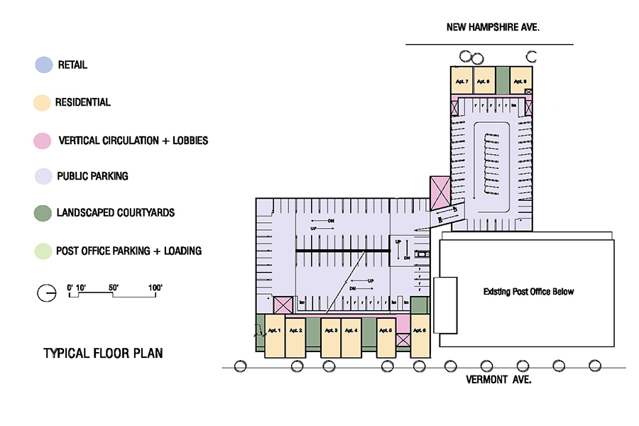 Los Feliz Mixed Use Housing Upper Level Floor Plans