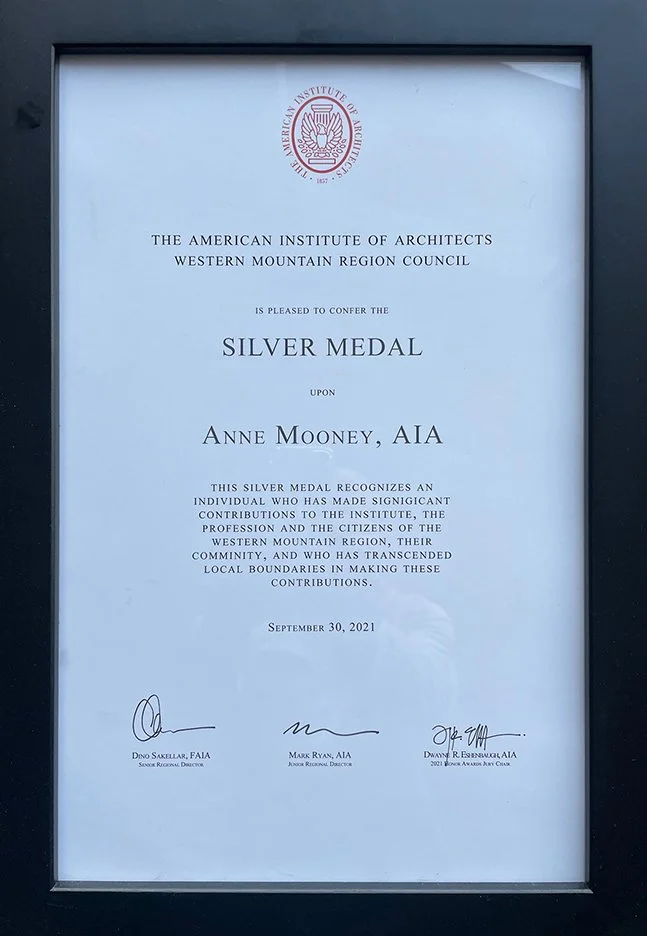 Anne Mooney Receives 2021 AIA Western Mountain Region Silver Medal