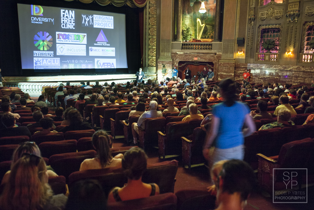 A handful of Richmond organizations that support the LGBTQ community hosted a press conference at The Byrd Theatre this evening to celebrate today's ruling. About 500 people attended to show their support. 