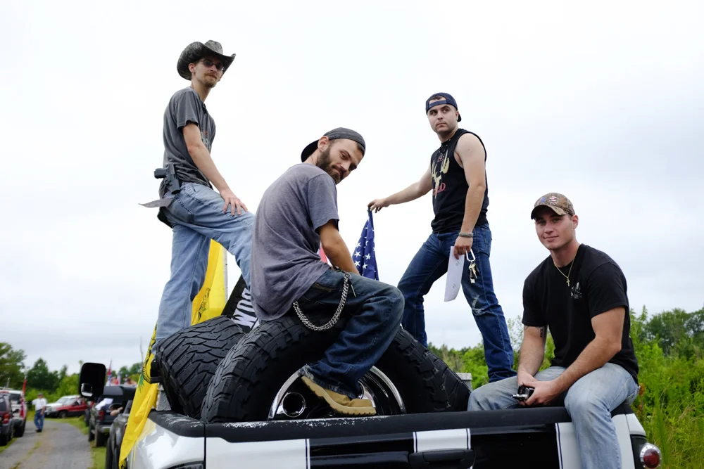 Men wait to join a Confederate Flag run in Matoaca, Va., in July 2015. Photograph by Scott P. Yates