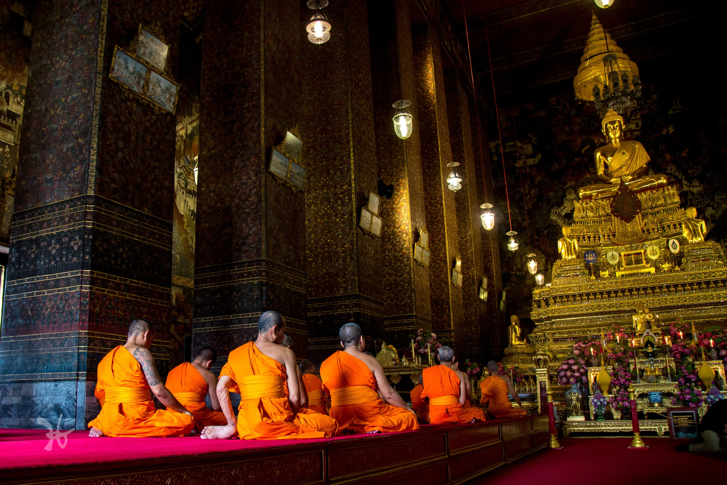 monks at the Grand Palace, Bangkok