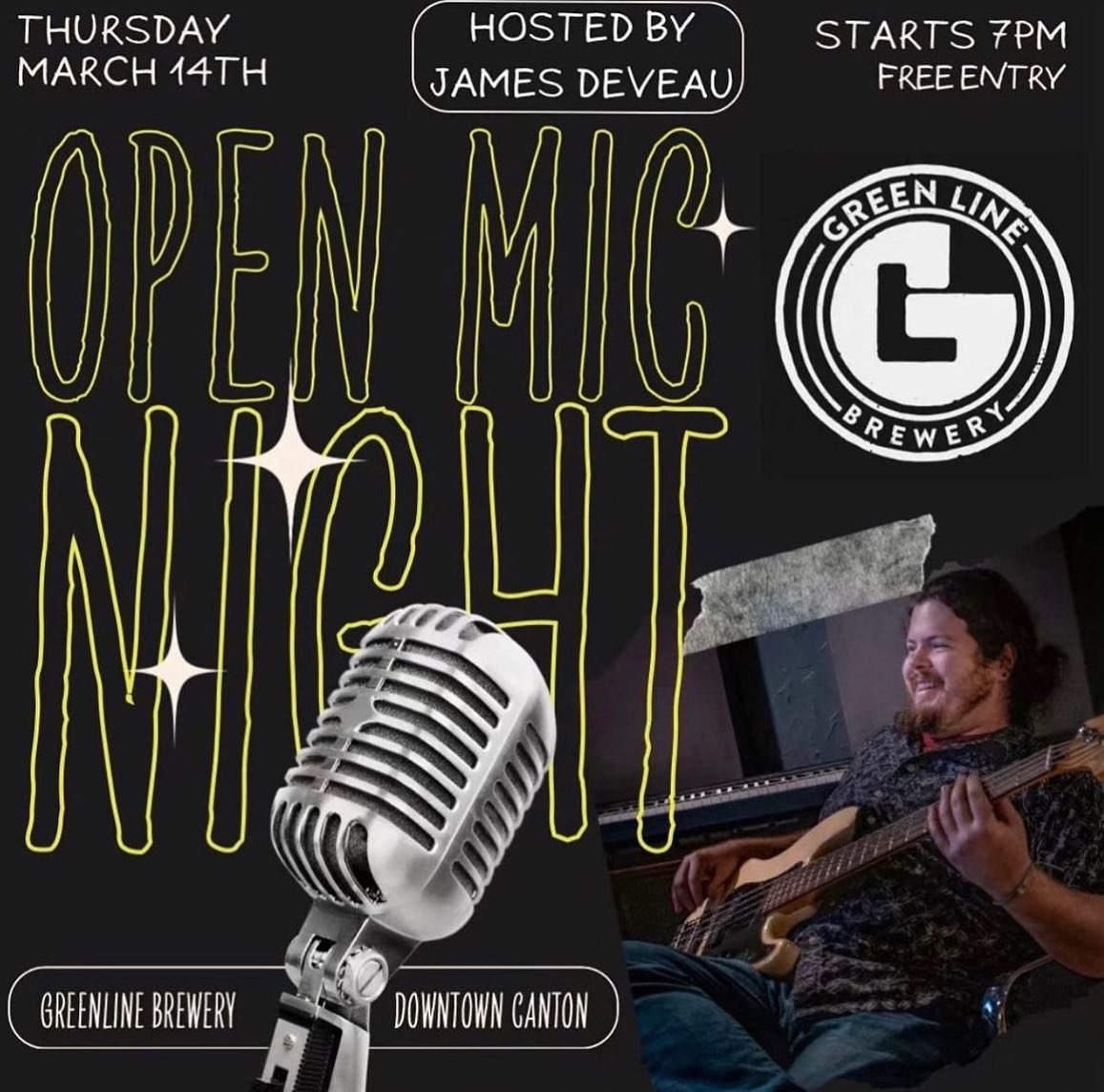 This weekend&rsquo;s gonna be a fun one y&rsquo;all🍻

TONIGHT- Open Mic Night with James Deveau @ 7
Friday- Layne Denton 8-11 PM
Saturday- James Deveau 8-11 PM

We can&rsquo;t wait! See y&rsquo;all then🍻✨ #GREENLINEBREWERY