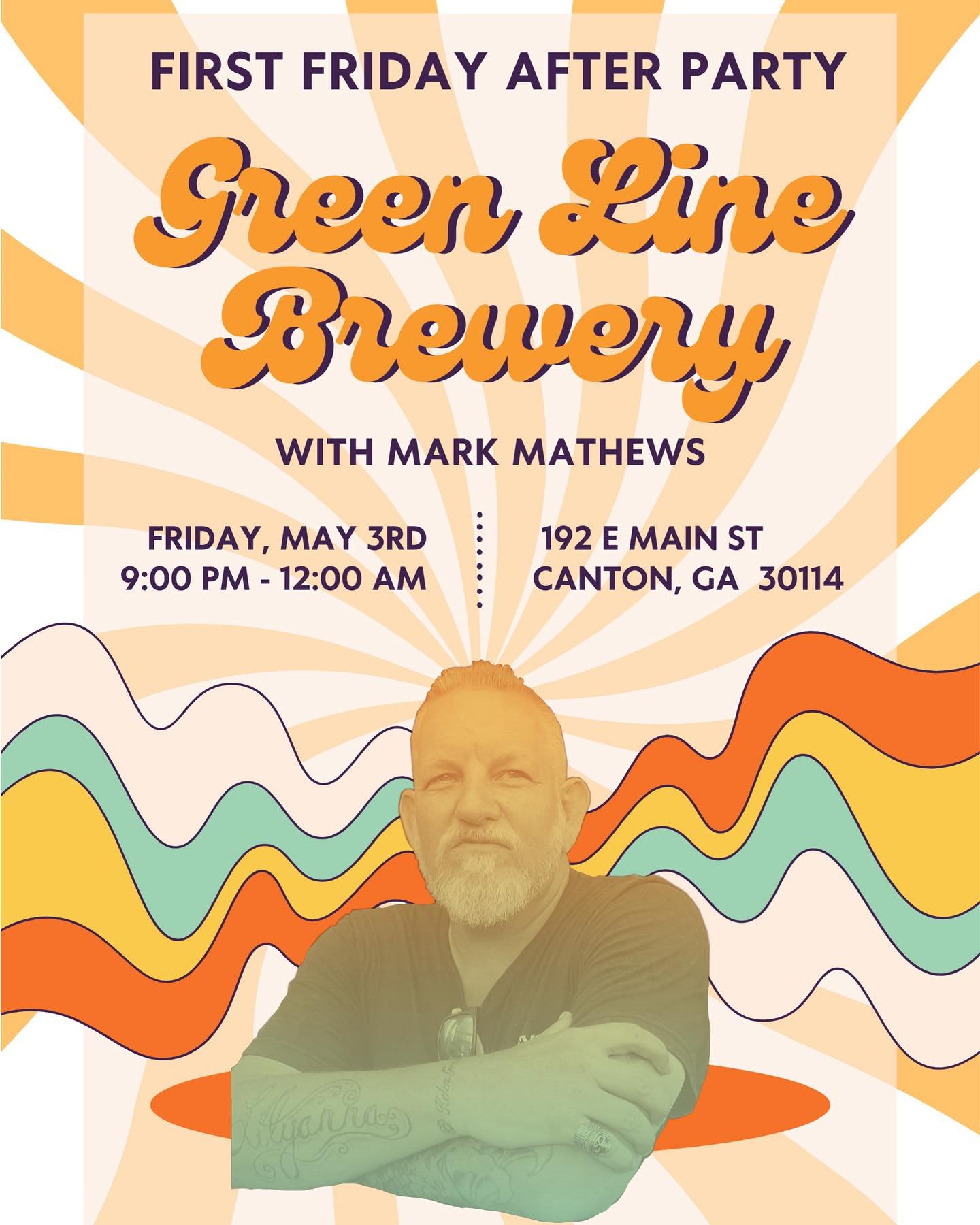 2 MORE DAYS!!! We are SO excited for our First Friday After Party, hosted by none other than @markmathewsmuzic ! Come see him from 9-12 AM right outside our doors. We can&rsquo;t wait!🍺🌅🌞🤙🏼✨ #GreenLineBrewery 

#CantonGA #DowntownCantonGA #Canto