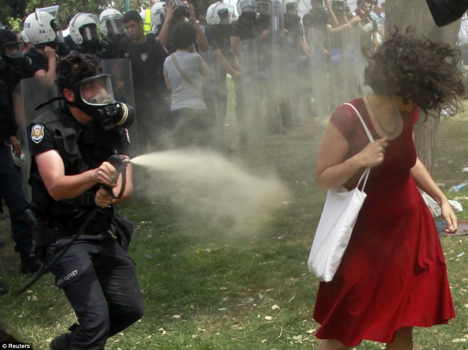 Woman in Red, Protest in Turkey, Osman Orsal