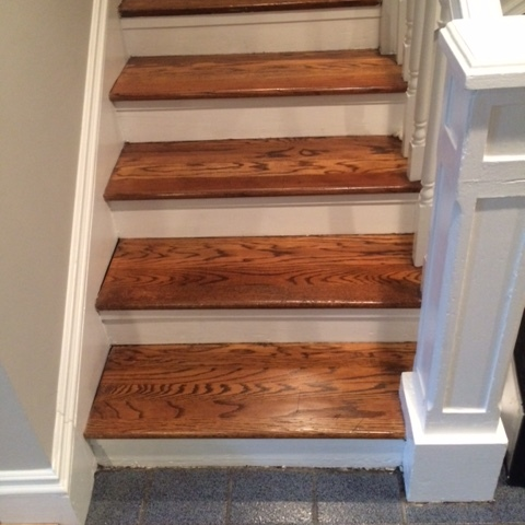 AFTER : CLEANED, BUFFED & PAINTED THE STAIRS SHINE WITH ELEGANCE