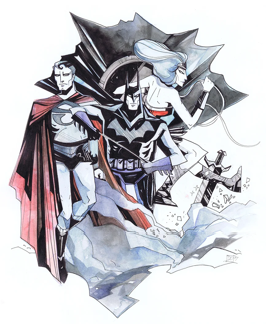 "Trinity" Commission, Ink and Watercolor
