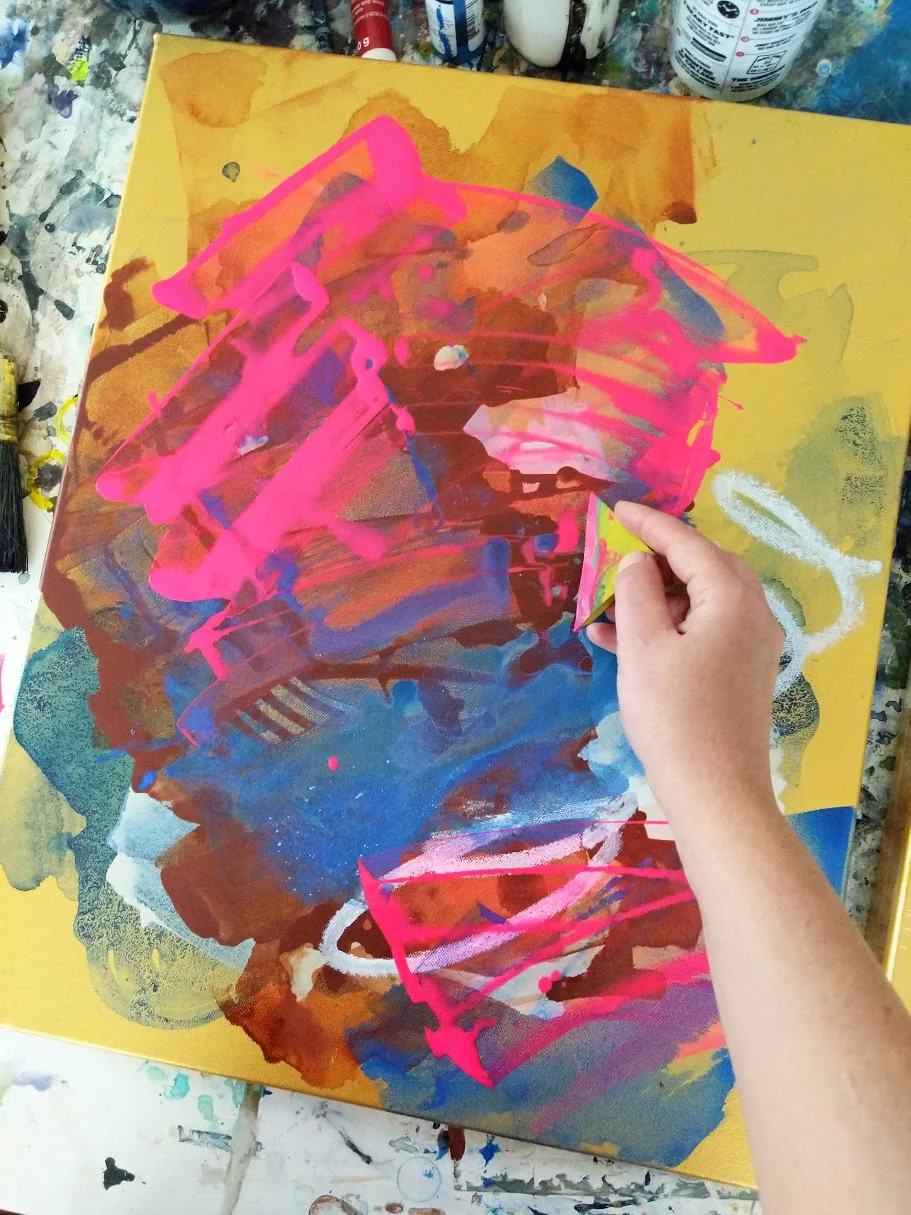 Layer 6: slightly thinned florescent!