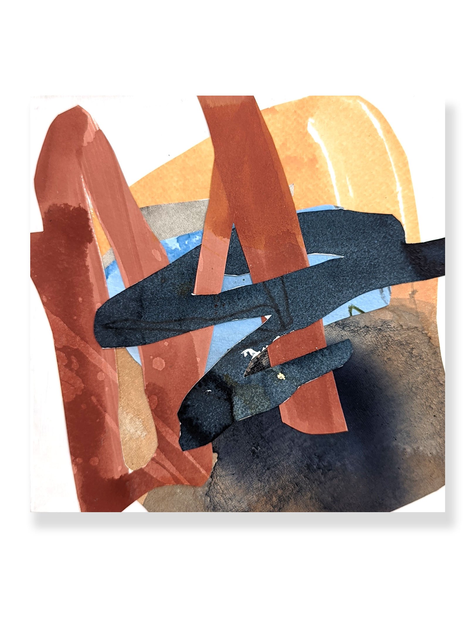 Small Collage 2. 8 x 8. Acrylic and graphite on paper, assembled on wood. NFS