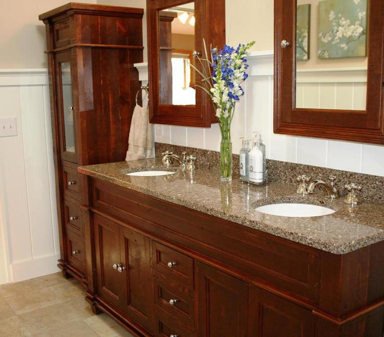 Reclaimed Wood Antique Bathroom Vanity, Antique Sink Vanity Mirror