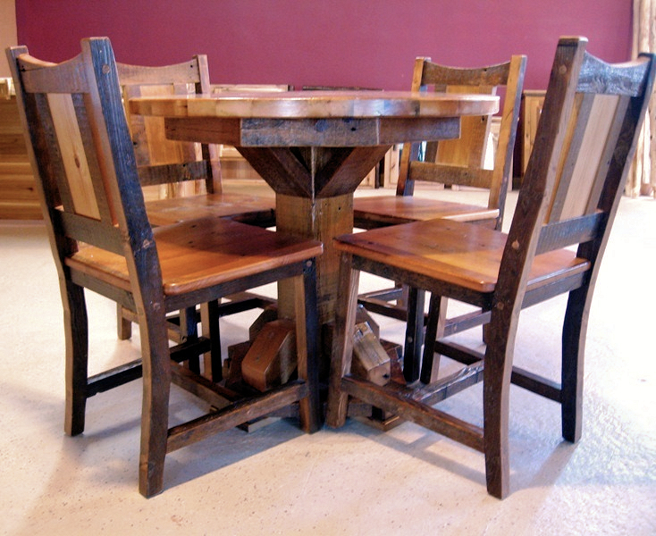 Custom Reclaimed Barnwood Dining Tables, Barnwood Dining Room Table And Chairs