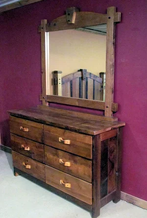 Barn Wood 6 Drawer Vintage Dresser Medium Brown Barn Wood 6 Drawer Vintage Dresser Medium Brown