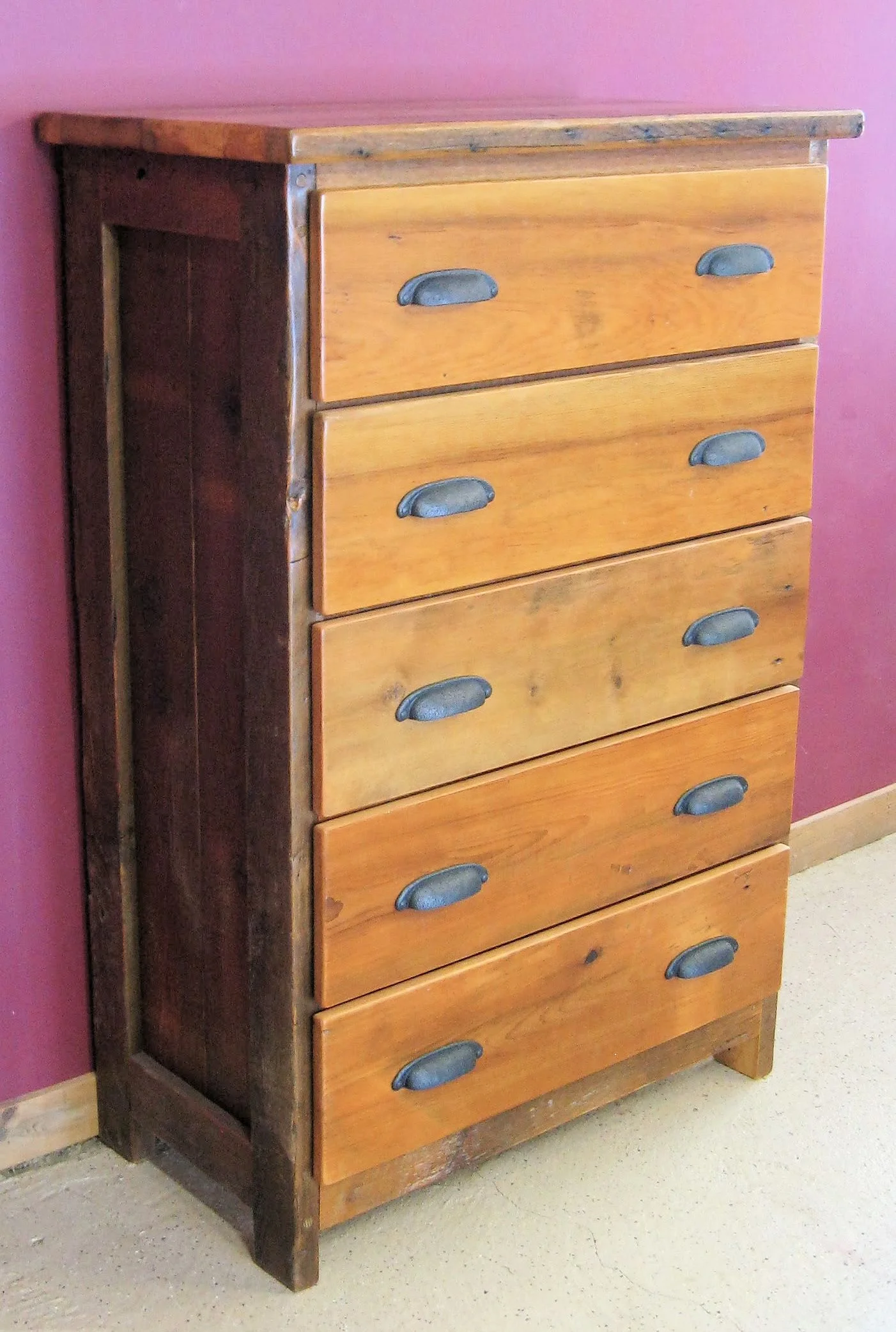 Five Drawer Barnwood Dresser Chest