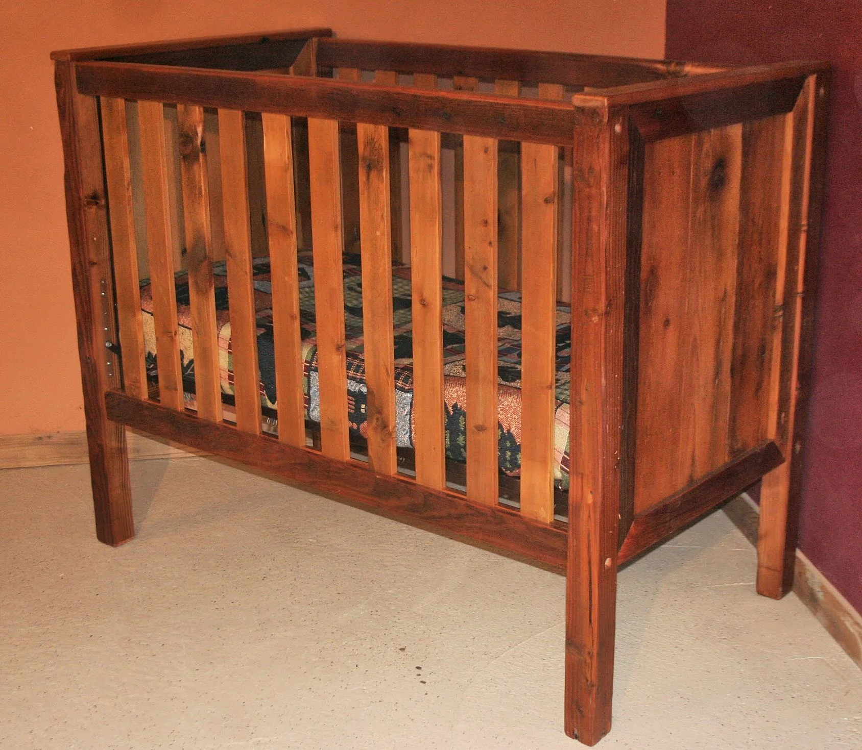 rustic brown crib